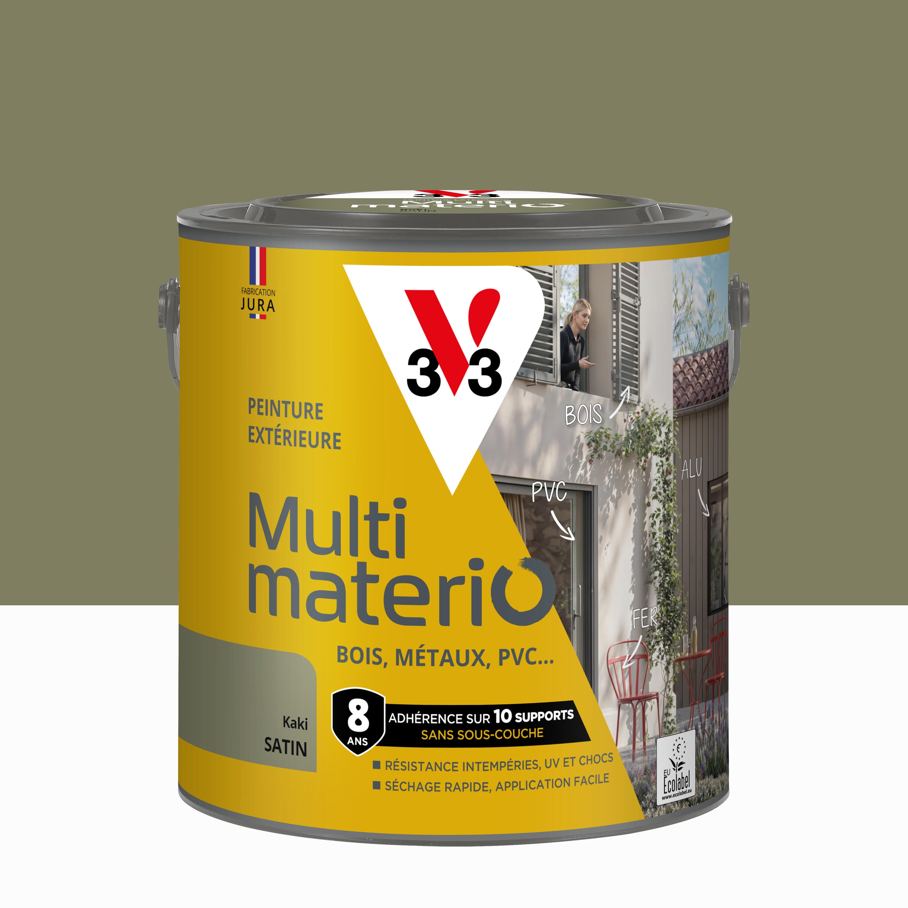 Peinture extérieure bois, fer, plastique V33 rouge basque satiné 0.5l main image 1