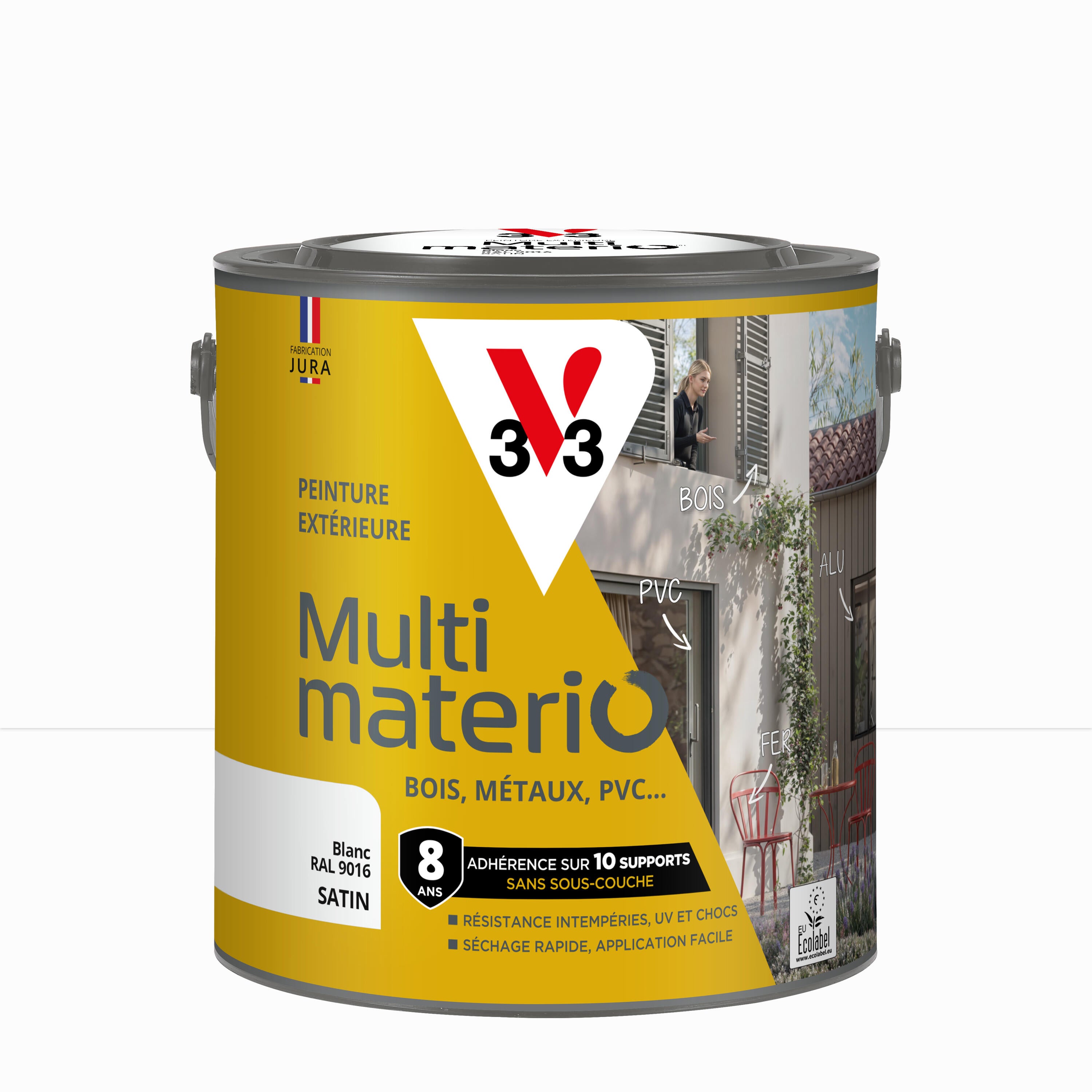Peinture extérieure bois, fer, plastique V33 miel satiné 0.5l