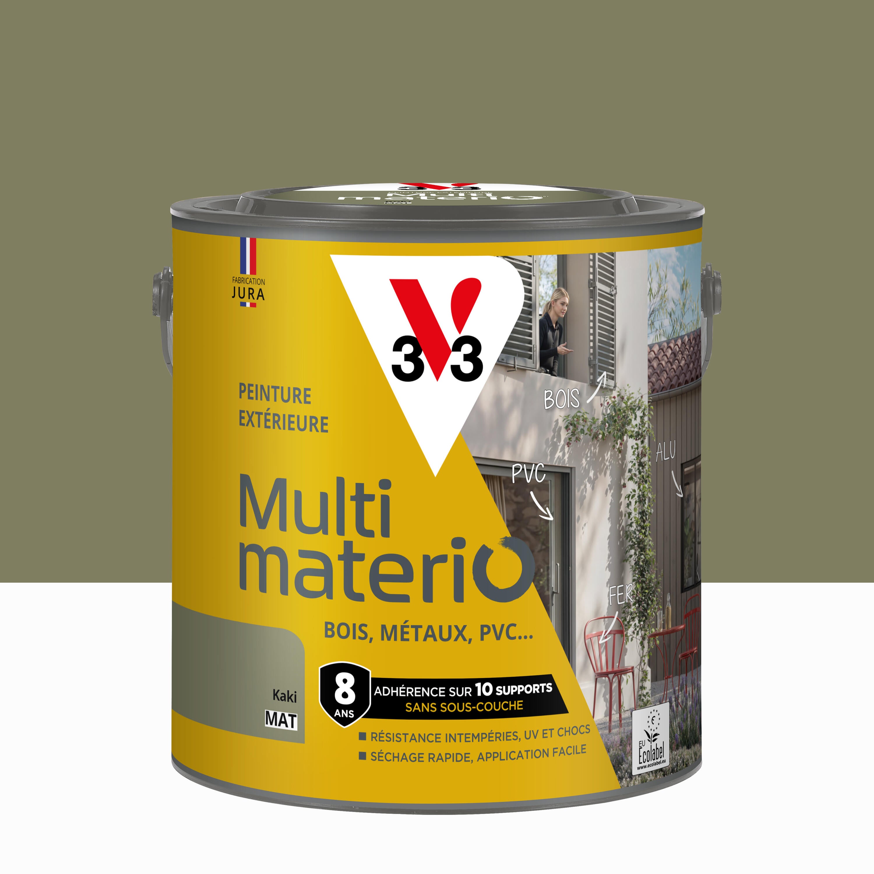 Peinture extérieure bois, fer, plastique V33 anthracite satiné 2l