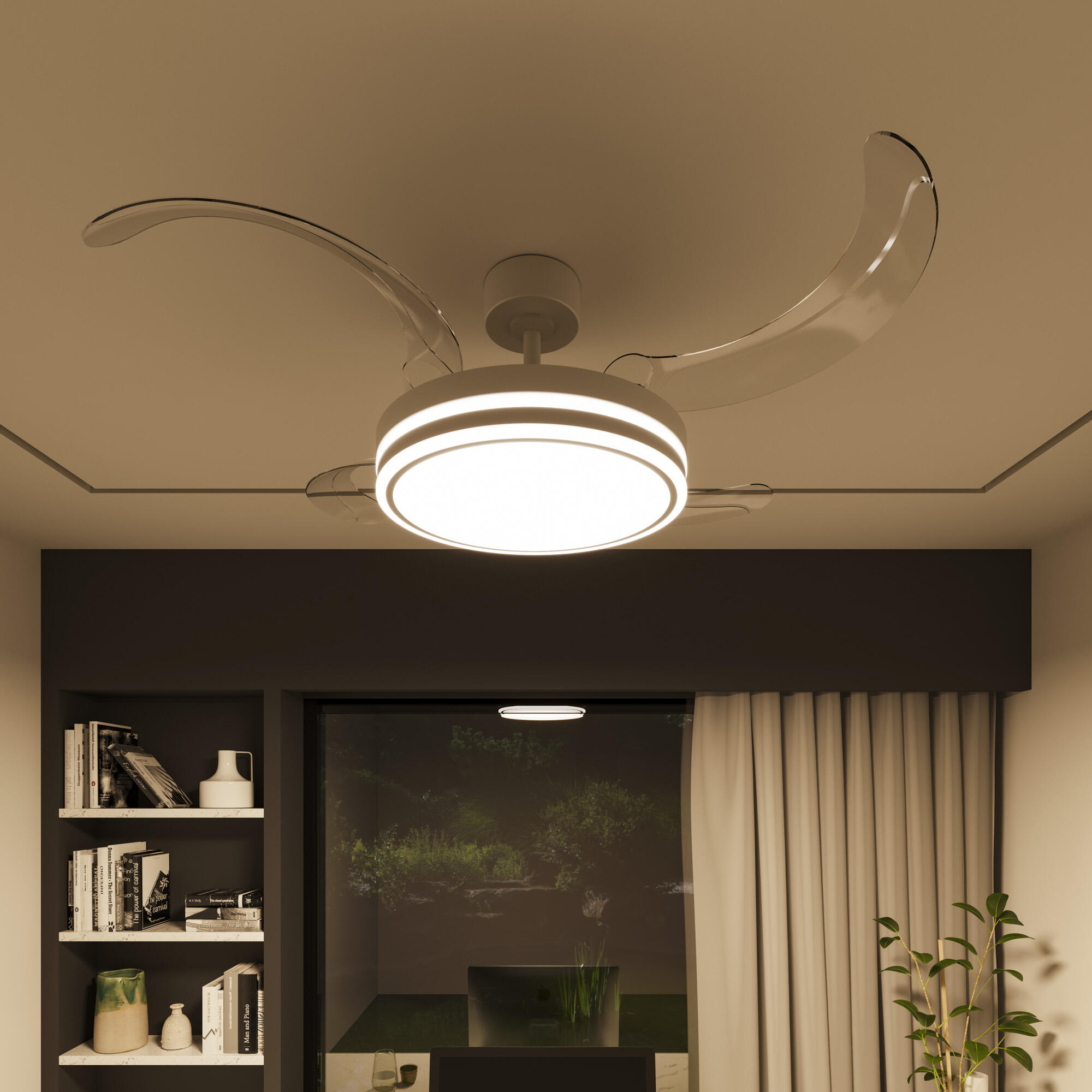 Ventilador de techo con luz silencioso DC 30W con mando ø122 cm Procy L ARTE CONFORT blanco luz CCT 4 aspas| 6 velocidades| modo verano/invierno| temporizador| brisa| recomendado de 13 a 20m² - 5