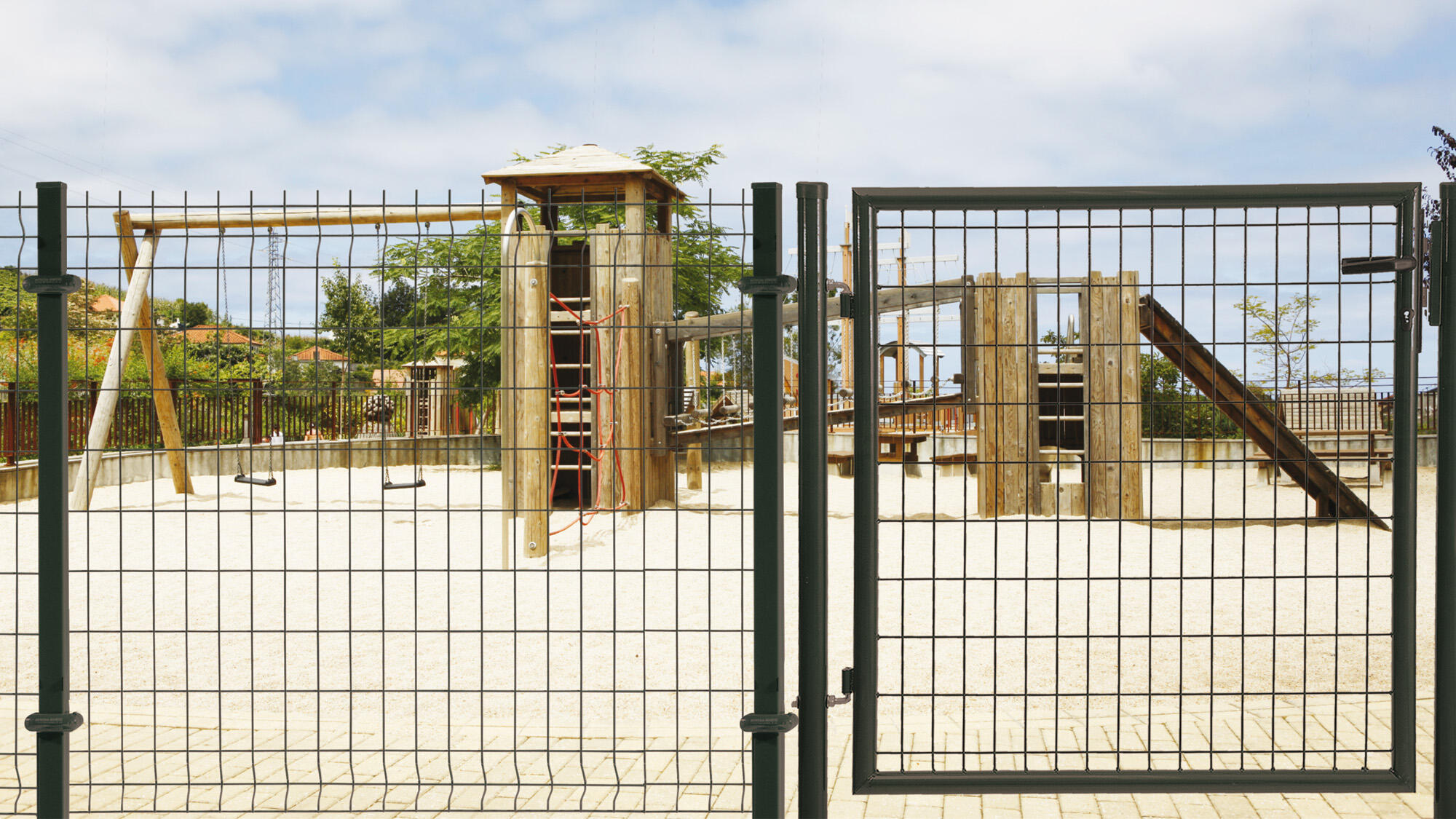 Poste para valla de acero gris / plata de 85 cm