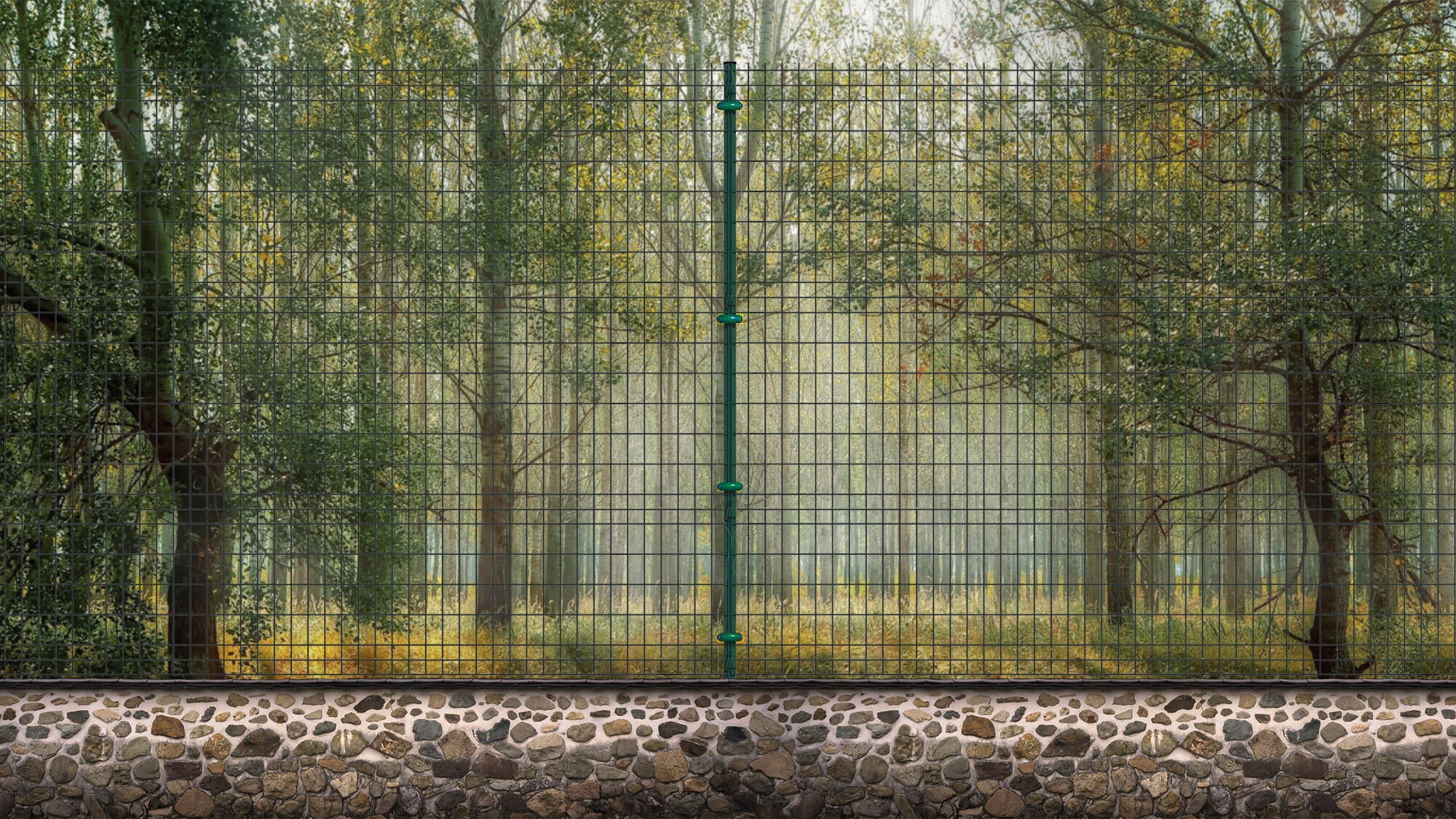 Poste de acero verde de 40mm y 235 cm - 2