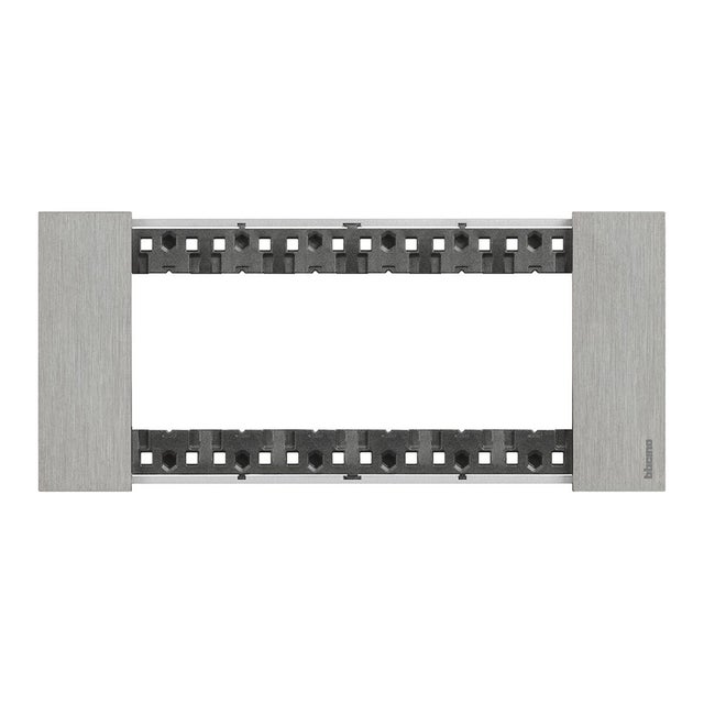 Placca 6 moduli serie Living Now BTICINO in acciaio grigio acciaio