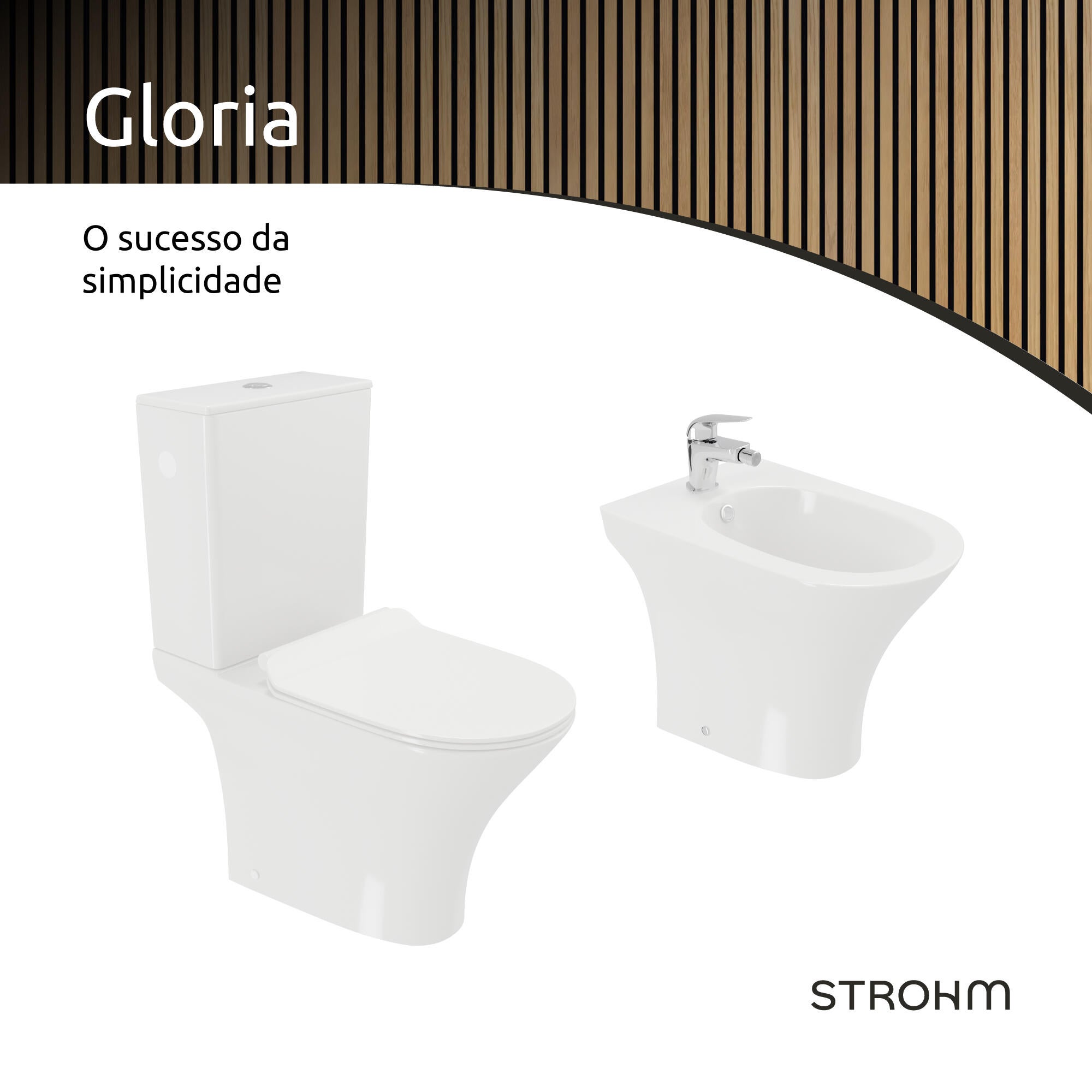 Sanita com com tanque e tampa branco Strohm Gloria - 7