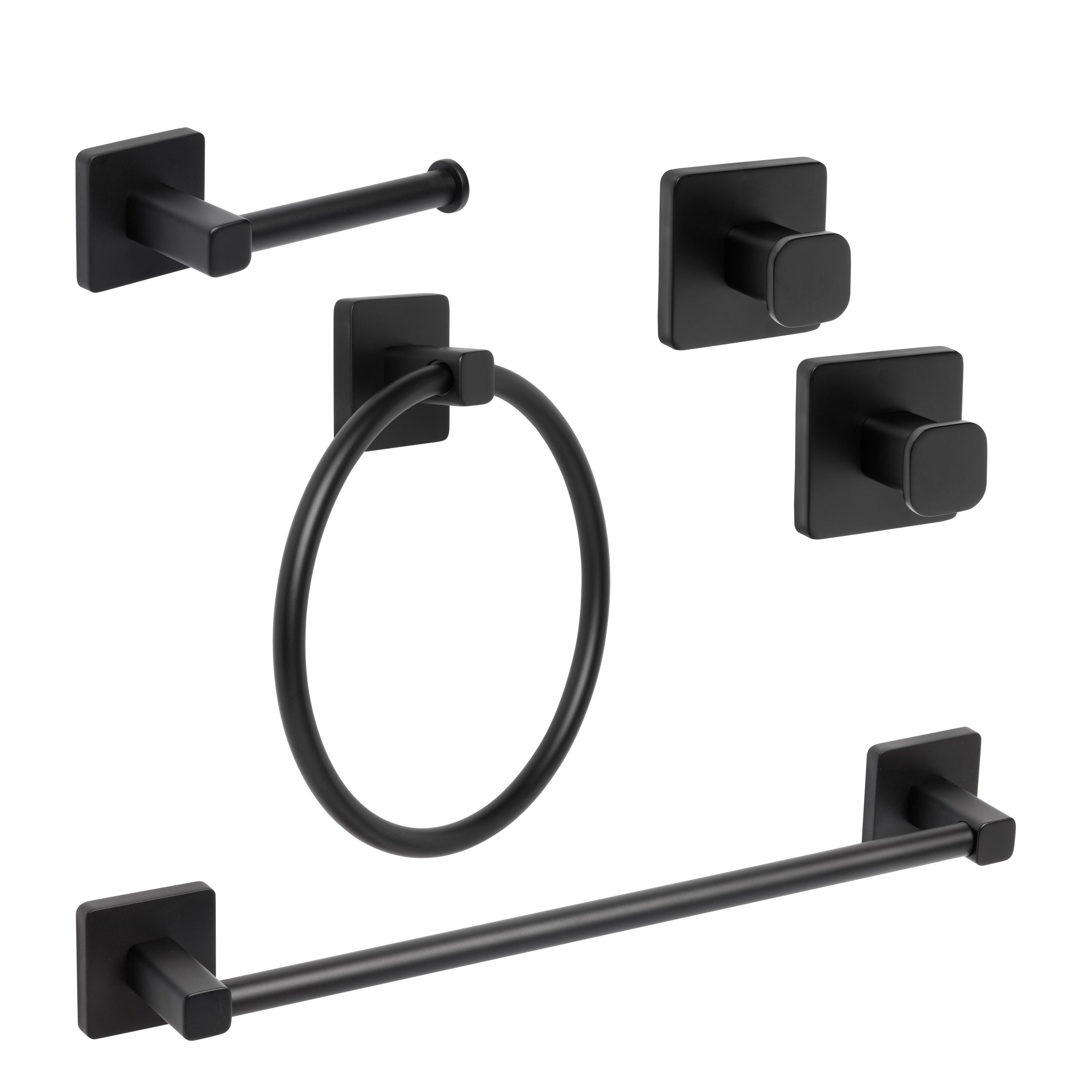 Conjunto de accesorios de baño piezas Epsilon negro Leroy Merlin