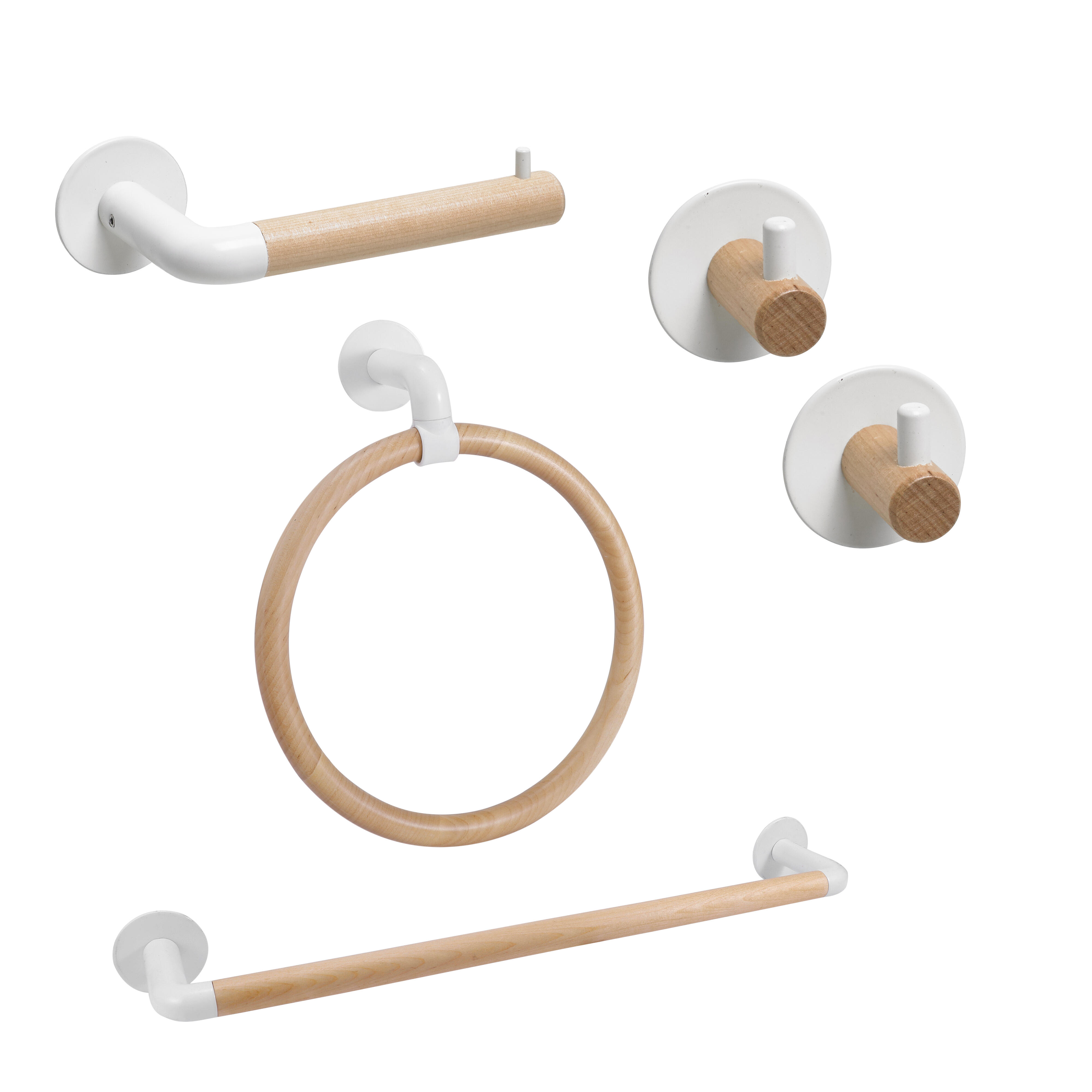 Conjunto de accesorios de baño 5 piezas scandi blanco