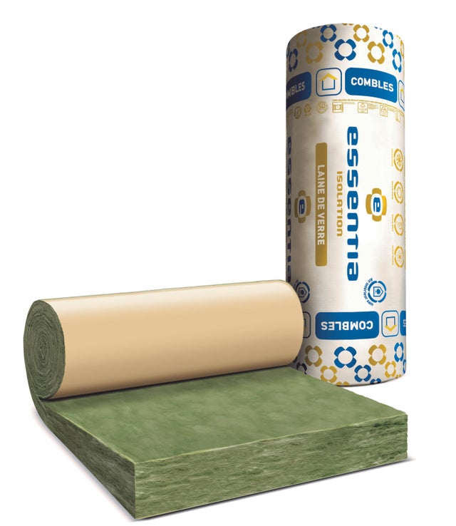 Rouleau laine de verre kraft ESSENTIA TH40 Ep300mm 2.6x1.2m R=7,5