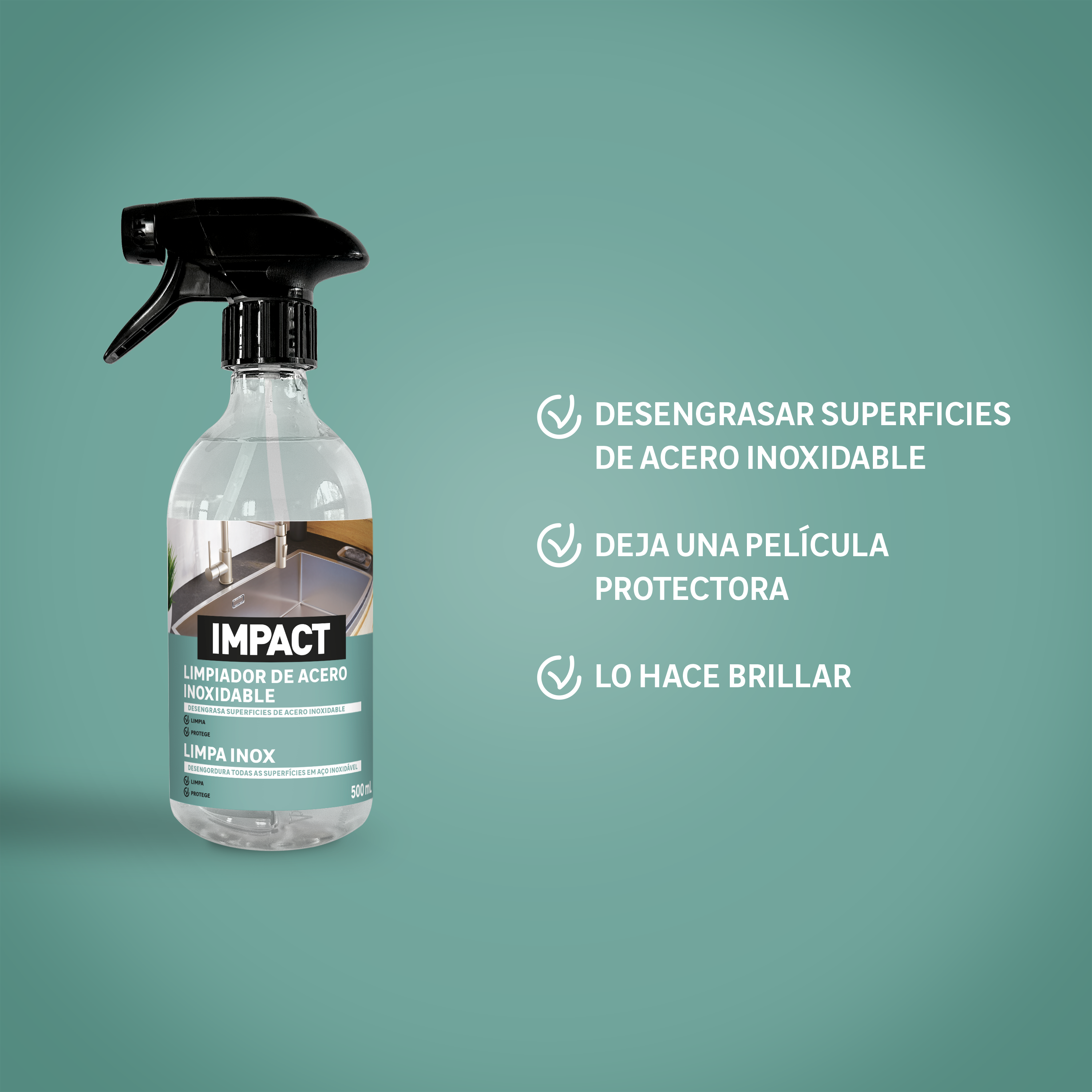Limpiador de cocinas inox IMPACT 500ml - 3