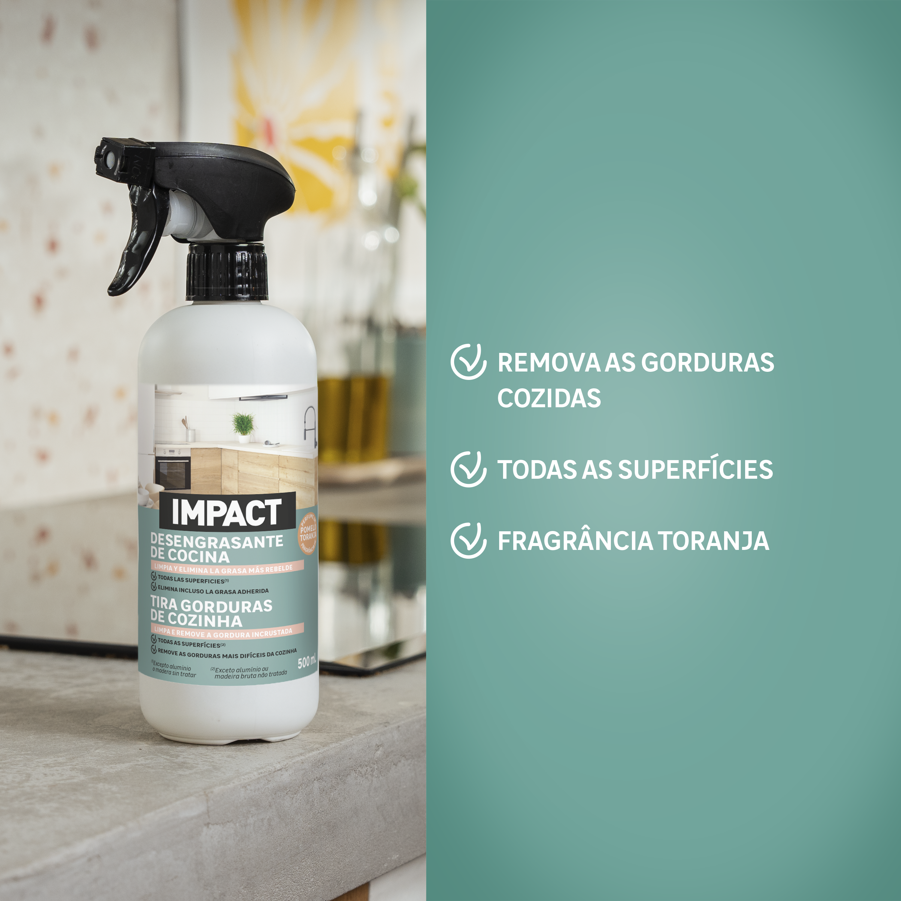 Pack tira gorduras cozinha e limpa vidros 500 ml Impact - 3