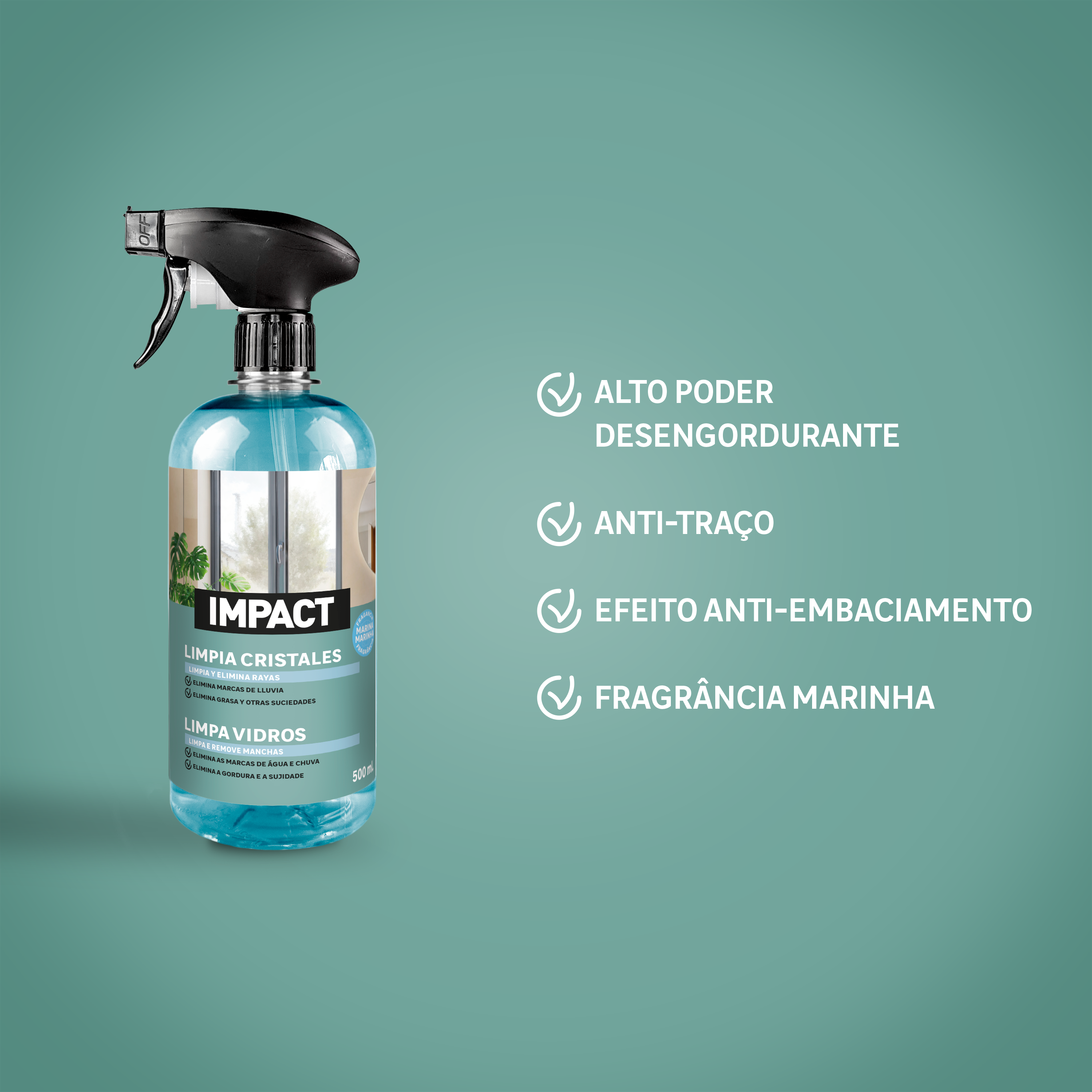 Pack tira gorduras cozinha e limpa vidros 500 ml Impact - 2