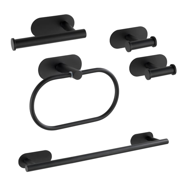 Conjunto de accesorios de baño 5 piezas Orea negro