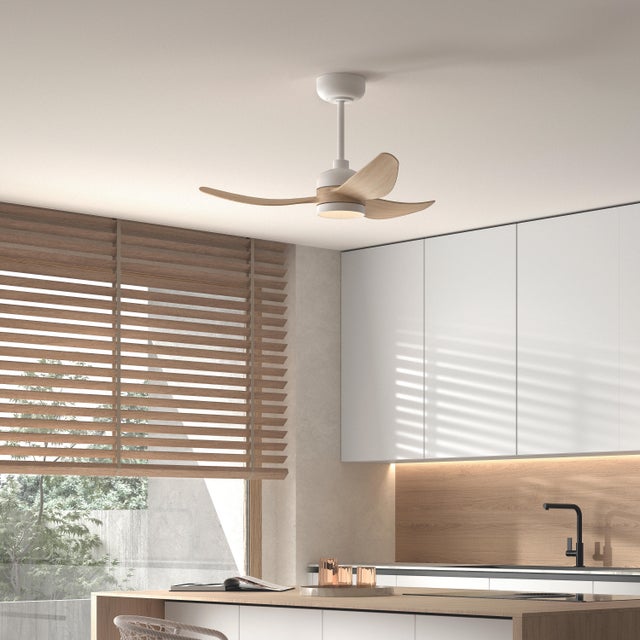 Ventoinha de teto com lâminas com fonte de luz LED 2875 lm  motor DC branco FORLIGHT