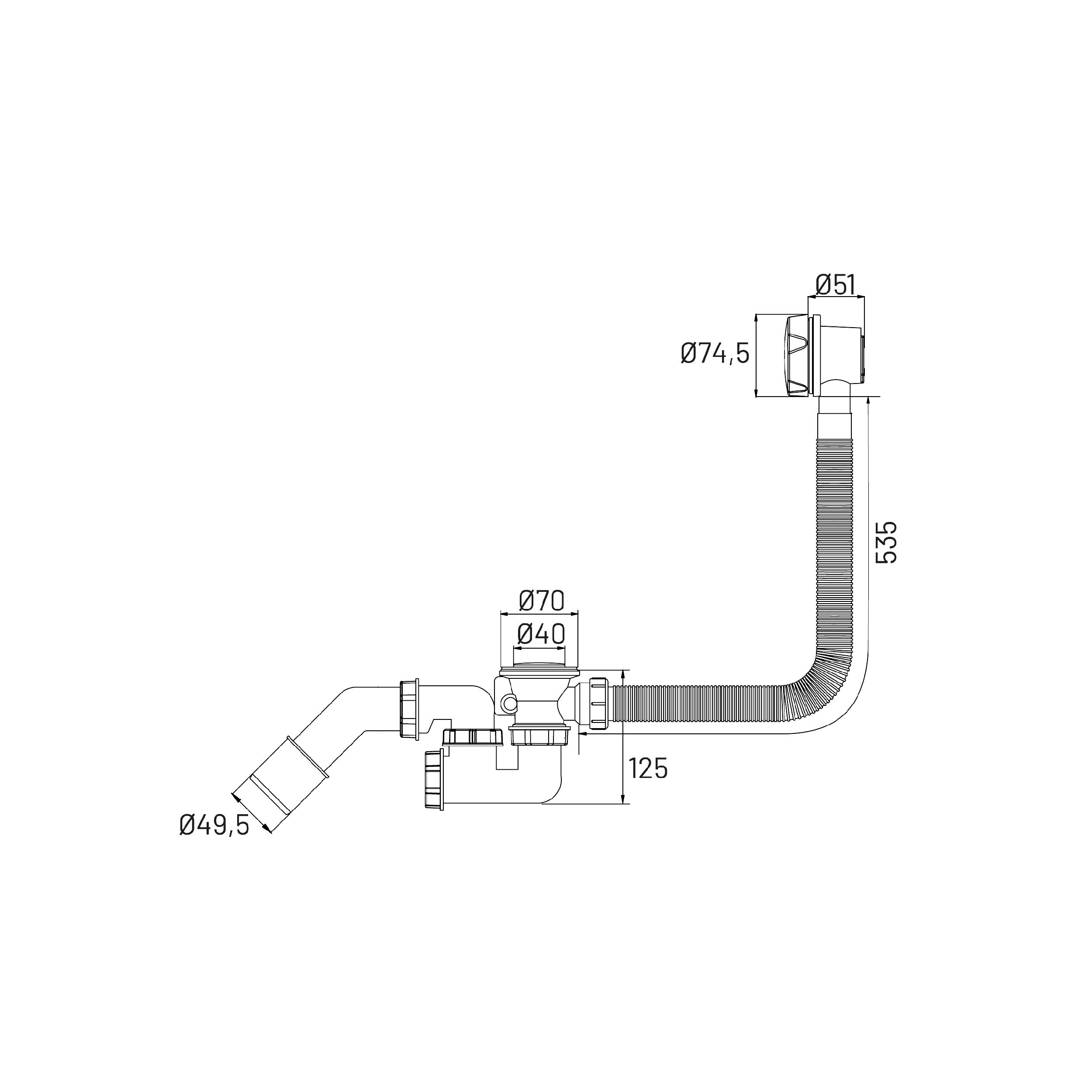 Syfon wanny automat GL7001G złoty GERMANLINE - Leroy Merlin
