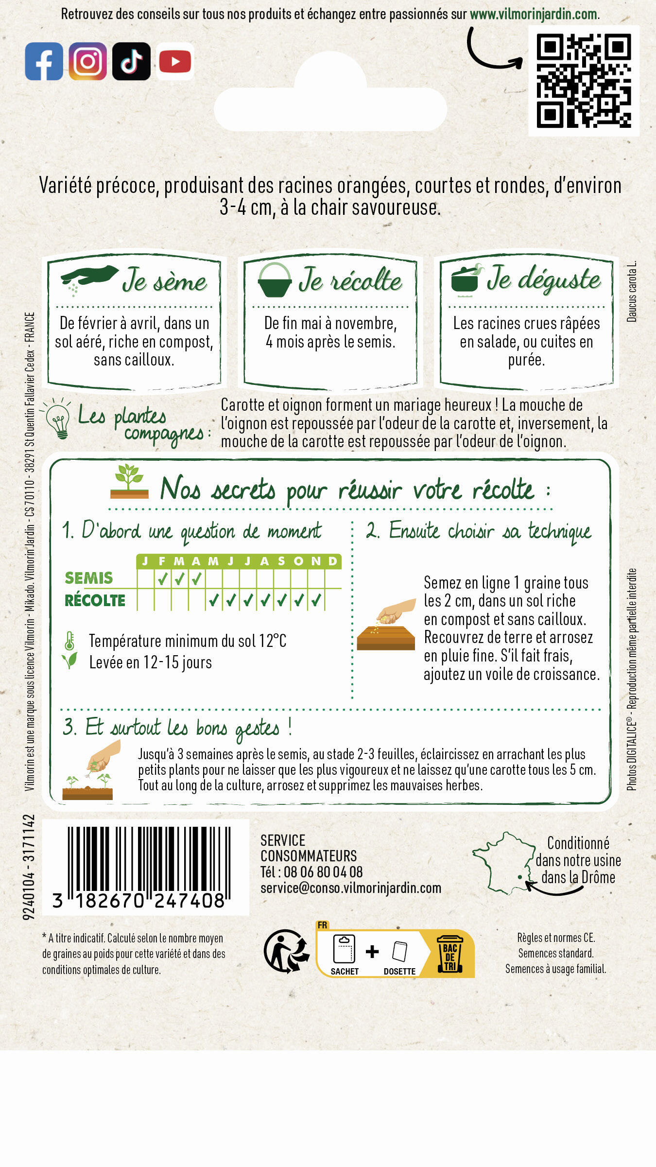 Graines de carotte VILMORIN 2 g - 2