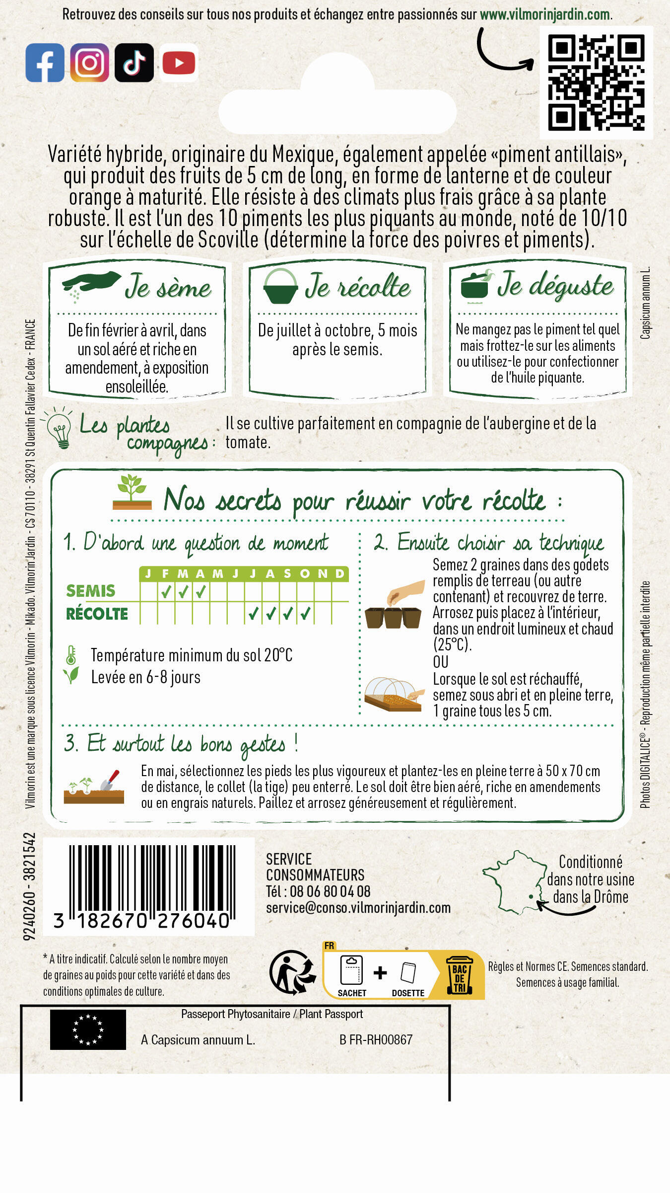Graine potager Piment magnum F1 orange VILMORIN - 2
