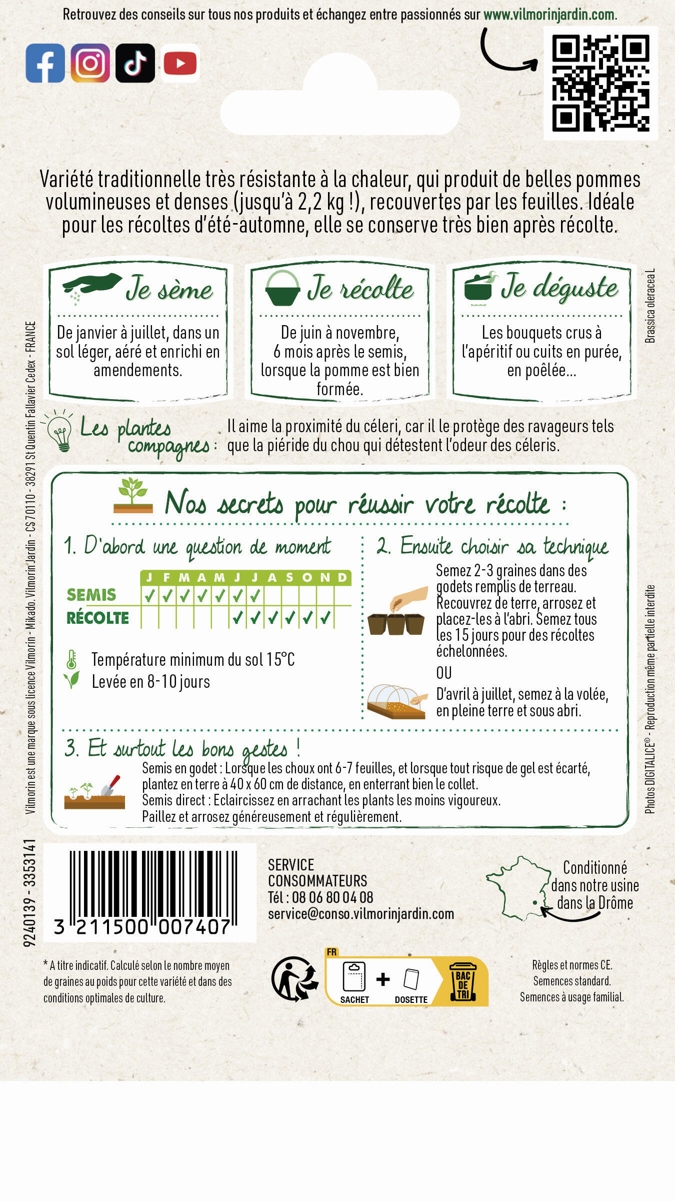 Graines de chou VILMORIN 0.8 g - 2