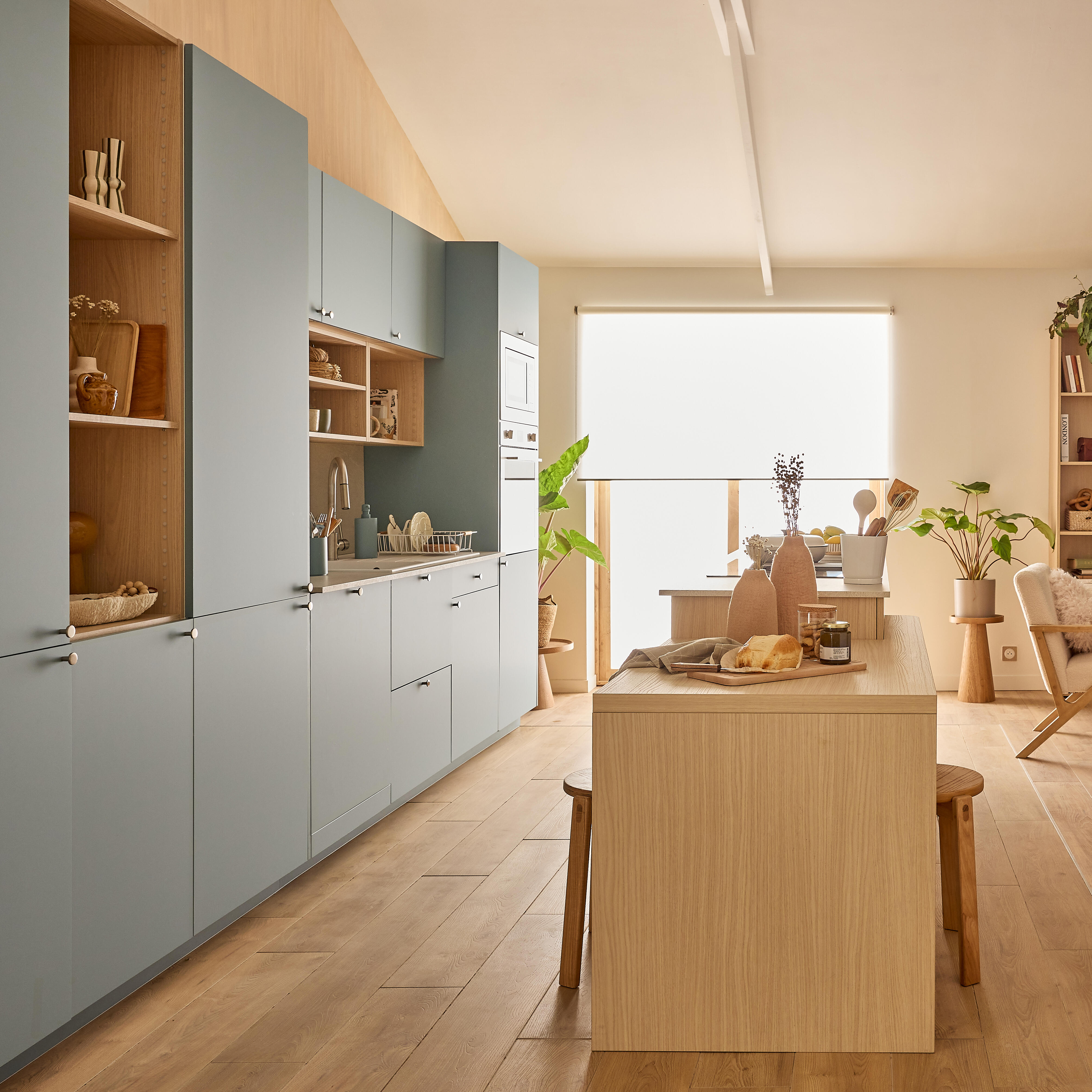 Façade de tiroir de cuisine Vienne bleu iceberg mat H.16.7 x l.59.7 cm - 4