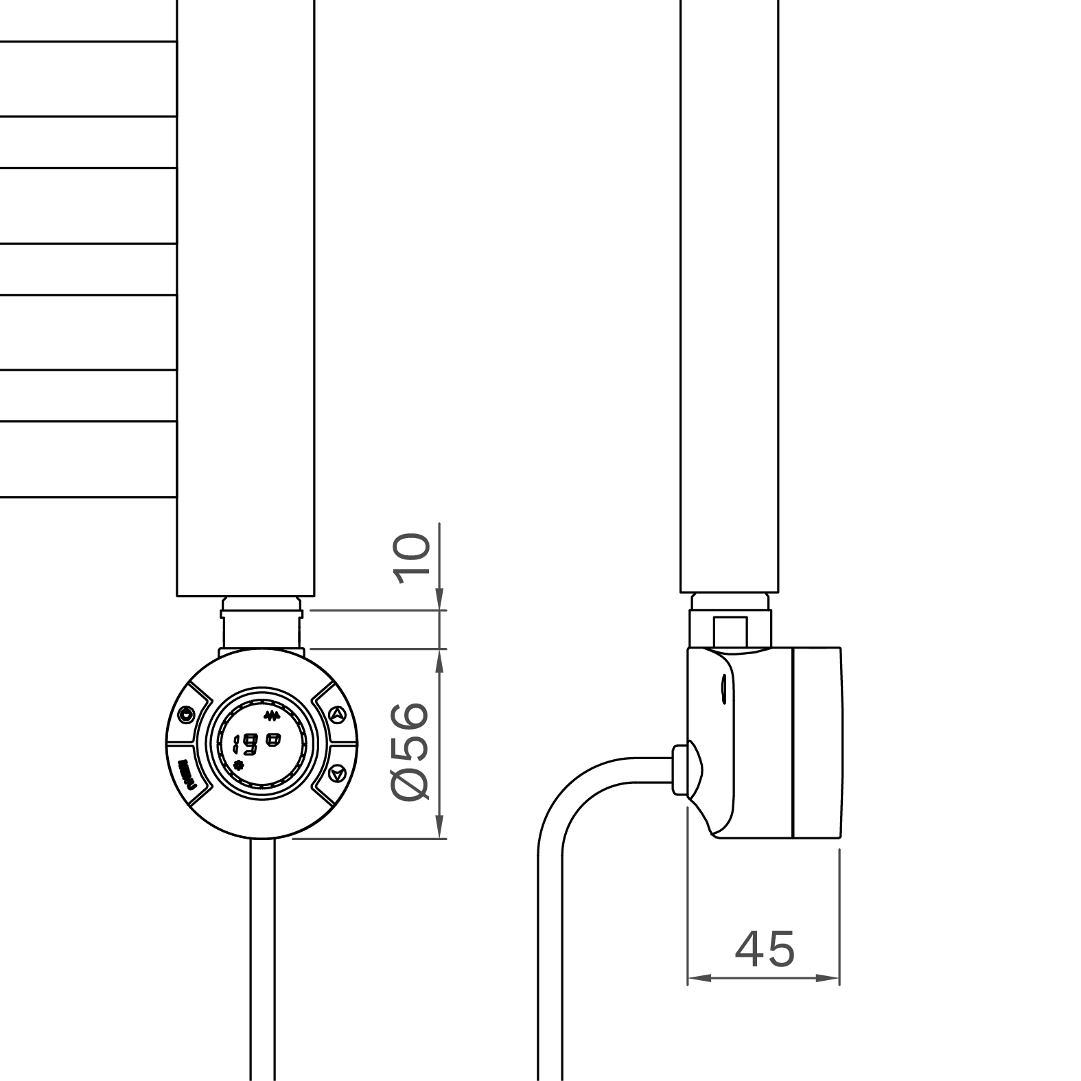 Termoarredo elettrico a fluido   500 W  nero L 50 x H 120 x P 3 cm - 3