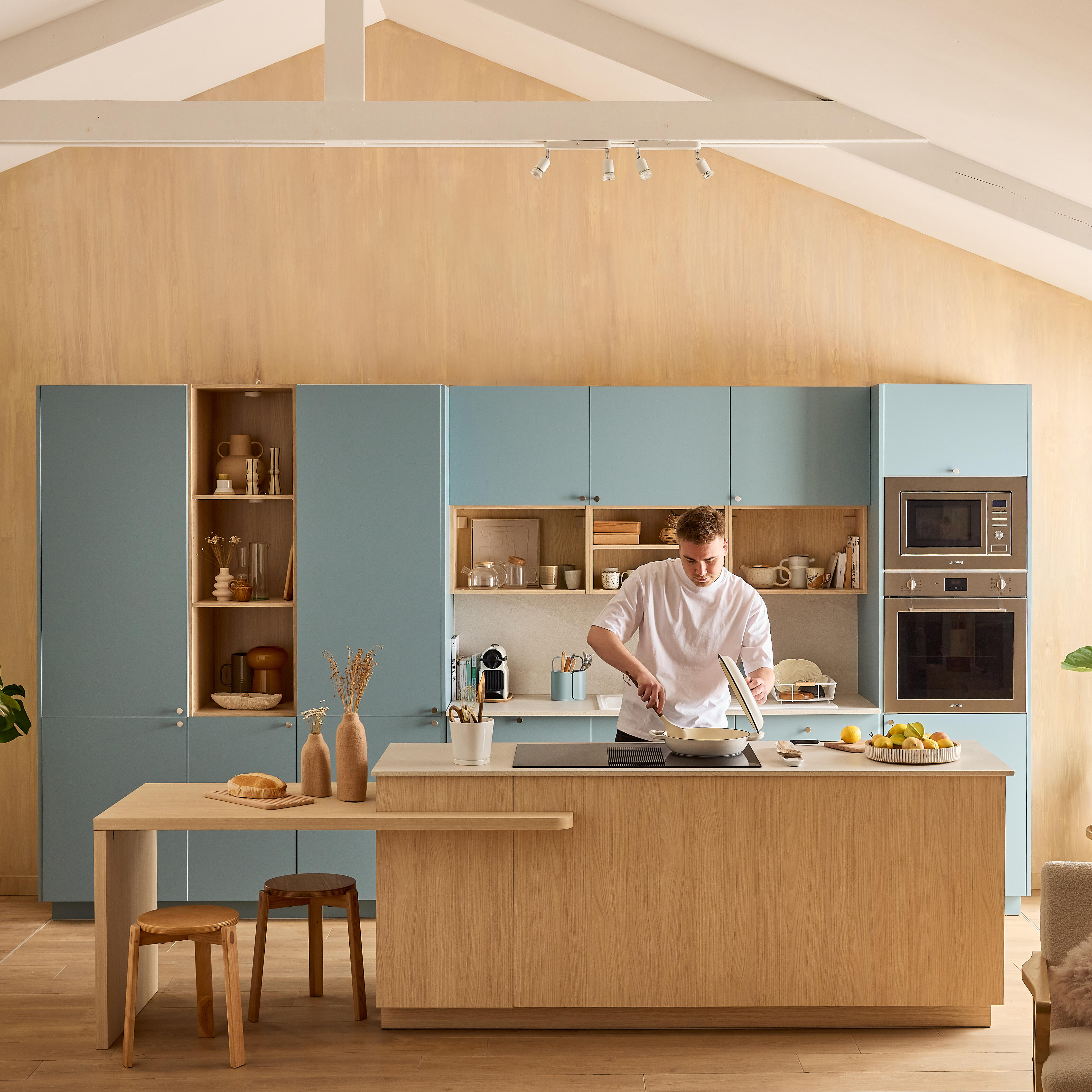 Façade de tiroir de cuisine Vienne bleu iceberg mat H.16.7 x l.59.7 cm - 2