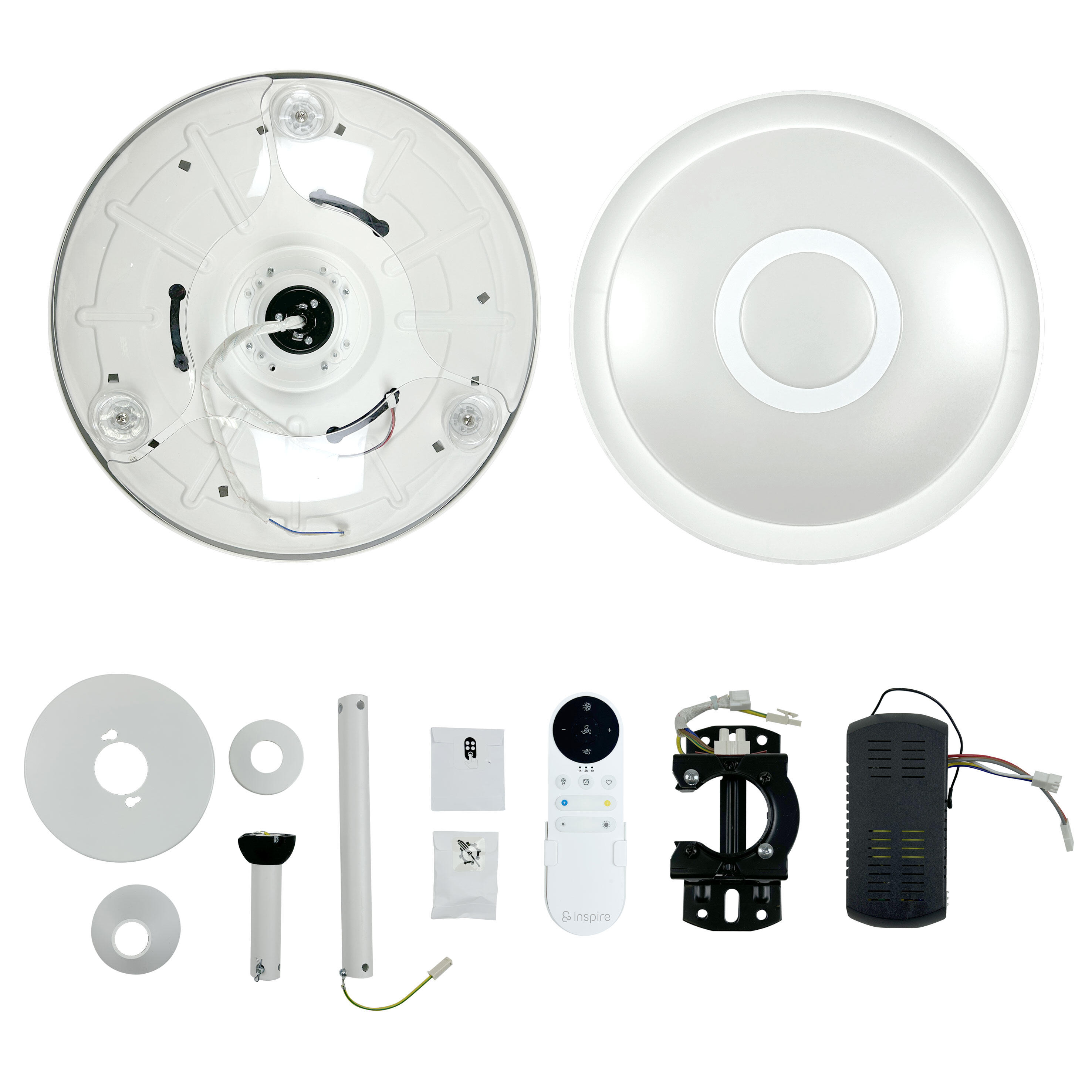 Ventilador de techo retráctil con luz motor DC con mando Inspire Tormos blanco Ø106 cm invierno/verano color luz regulable - 3
