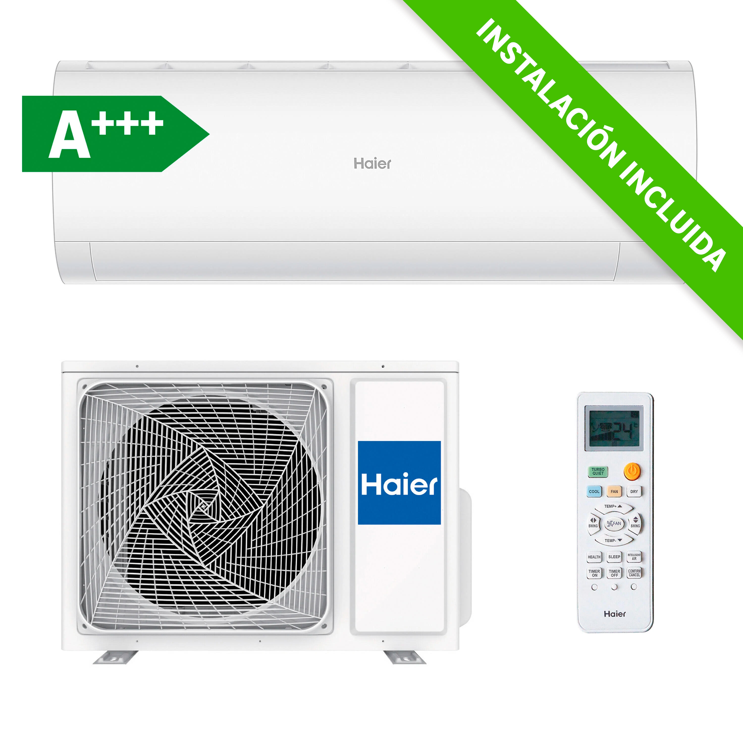 Aire acondicionado split 1x1 haier perla 25 wifi 2000 fg instalación incluida