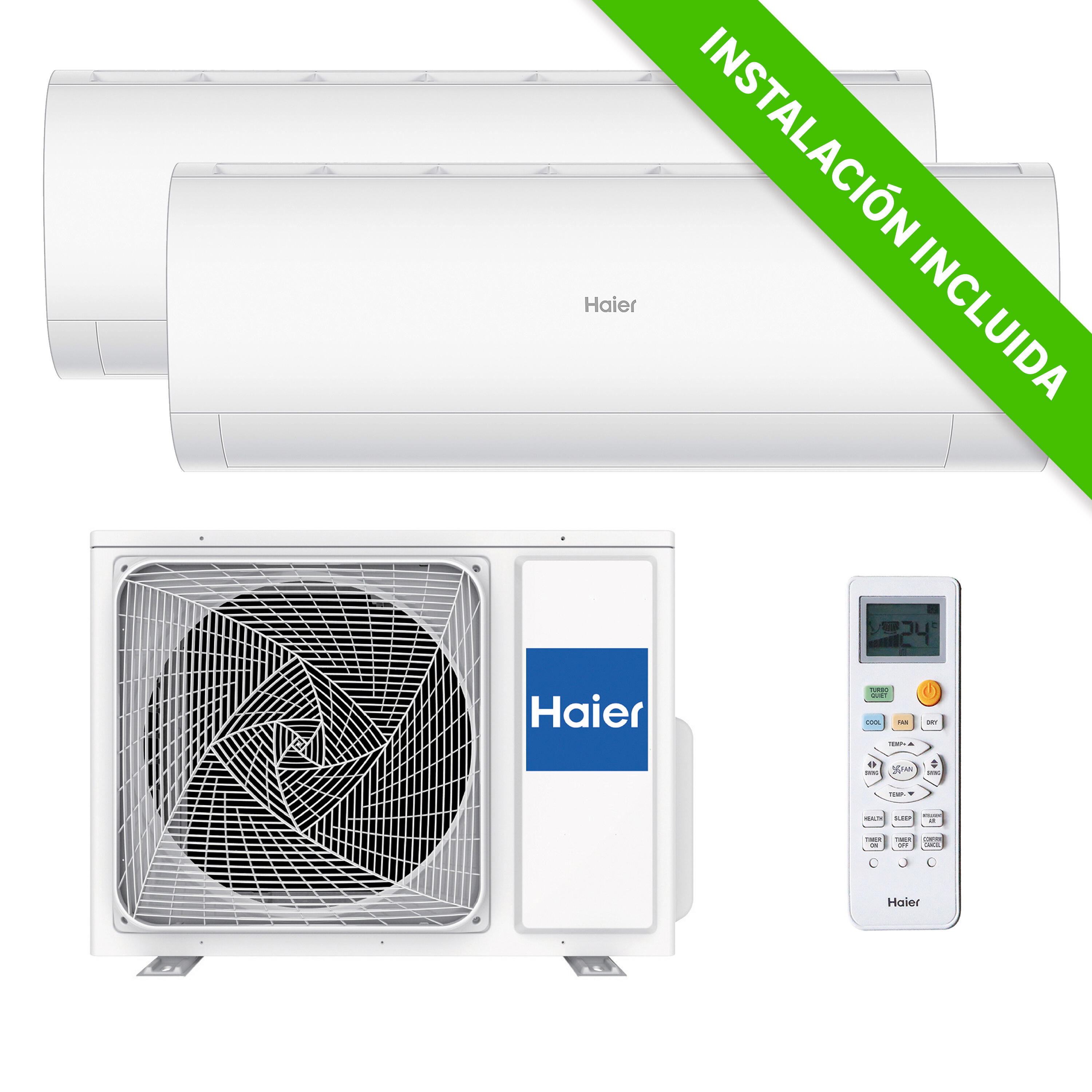 Aire acondicionado multisplit 2x1 haier perla 40 wifi 2000+3000 fg instalación incluida