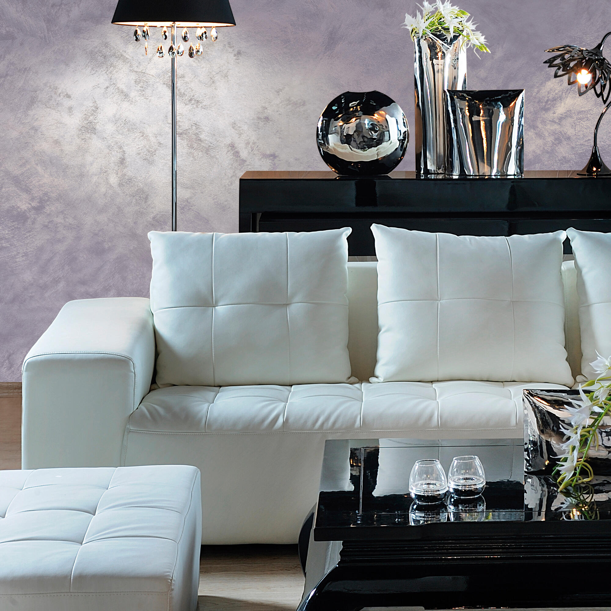 Pintura decorativa con efectos arena metalizada Perla OSAKA color crema 2.5 litros - 7