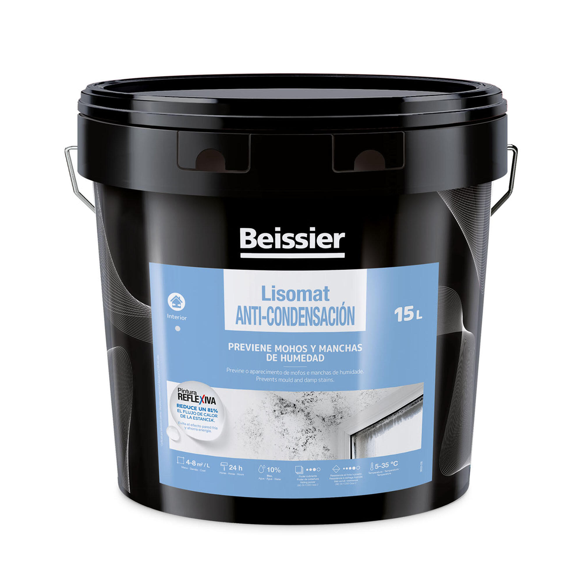 Pintura de interior Lisomat BEISSIER color blanco mate profundo 15L para paredes y techos - 2