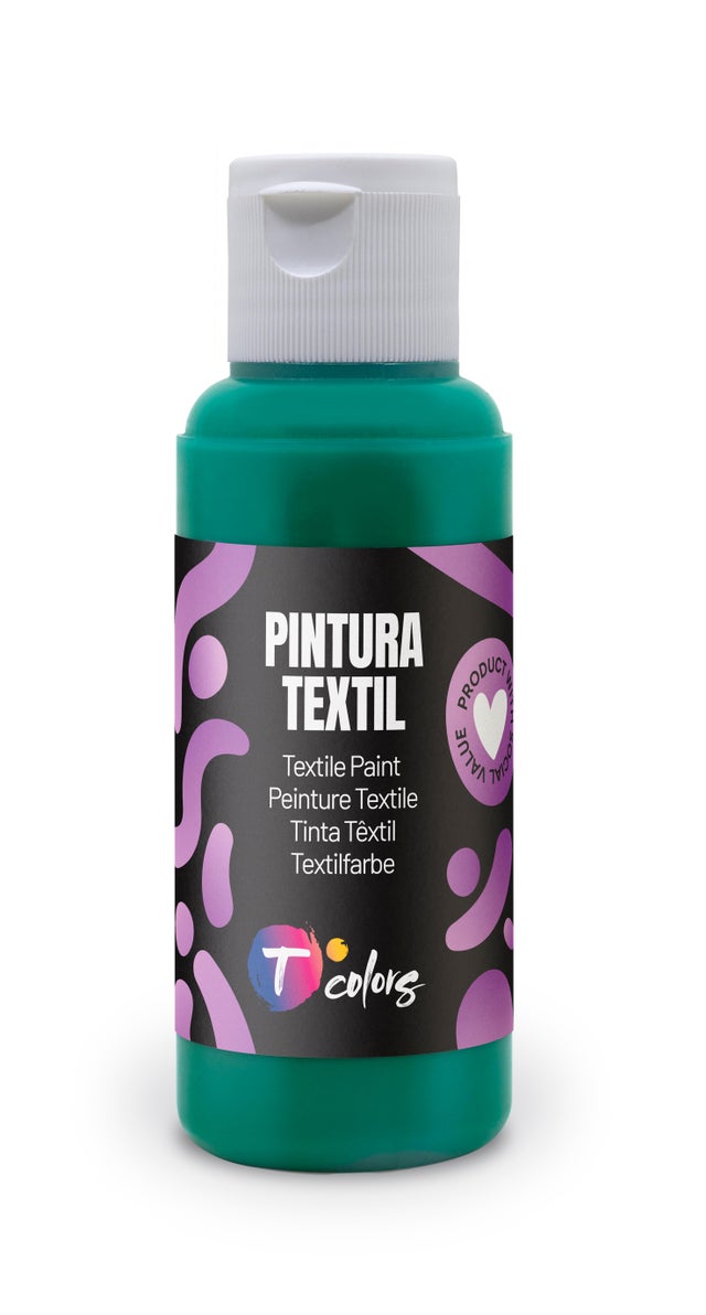 Pintura textil TCOLORS 80ml verde oscuro