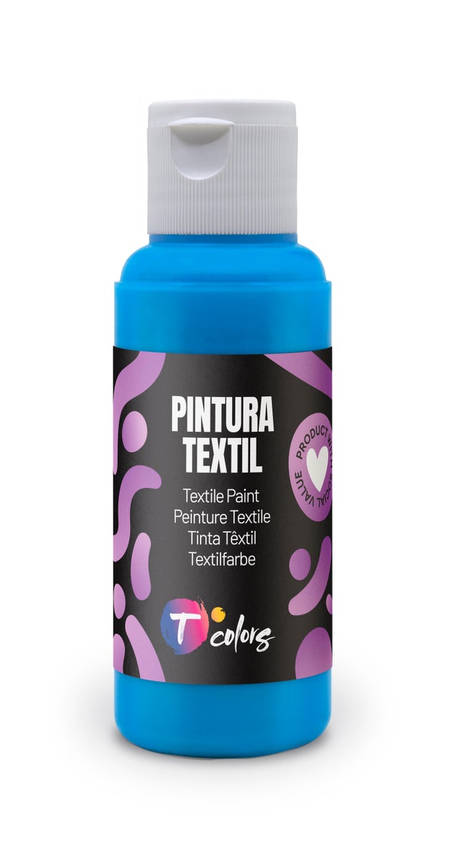 Pintura textil TCOLORS 80ml ciano