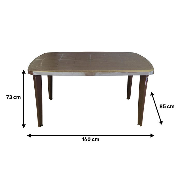Mesa de jardín de comedor de polipropileno Tonelle
