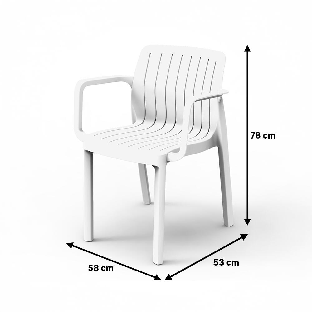 Silla de jardín ¡ de polipropileno LEA blanco Shaf - 2