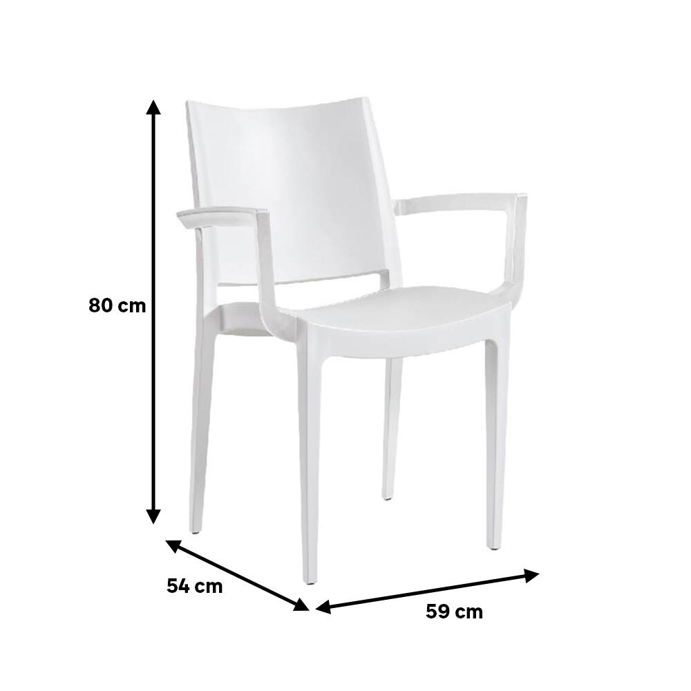 Pack 4 sillas altas de jardín sin cojín de resina Wanda blanco - 2