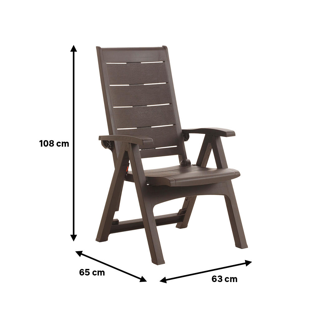 Sillón de jardín de polipropileno Legno marrón - 2