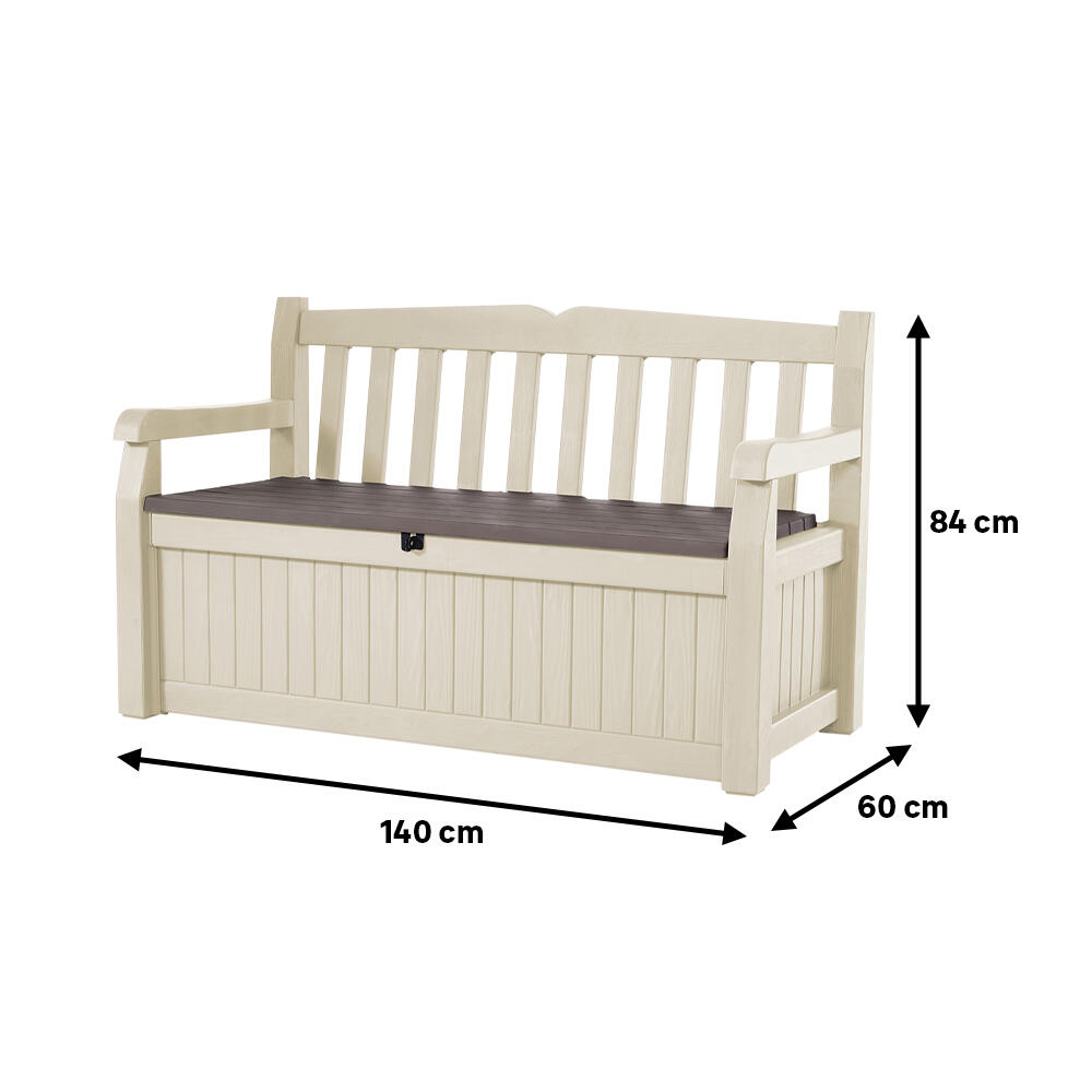 Banco e baú de resina GARDEN BENCH 265L 84X140X60CM - 9