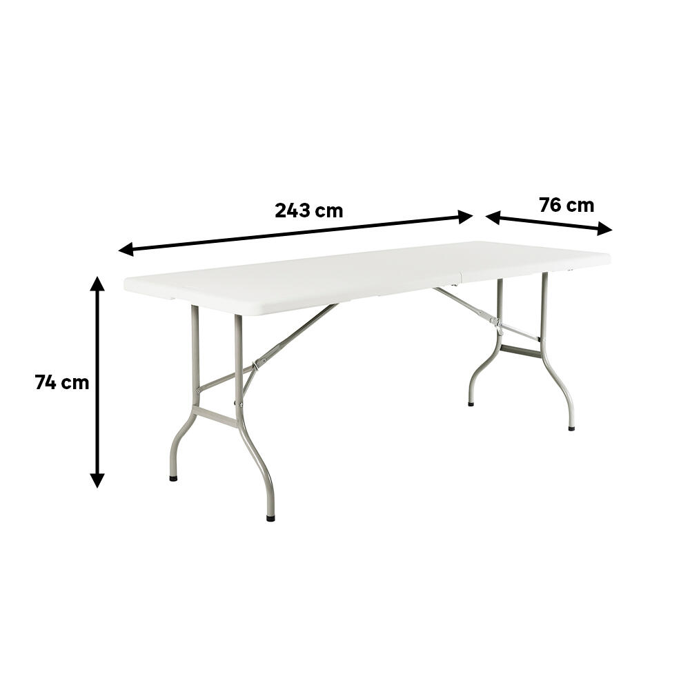 Mesa de jardín Catering Easy de acero blanco de 243x74x76 cm - 2