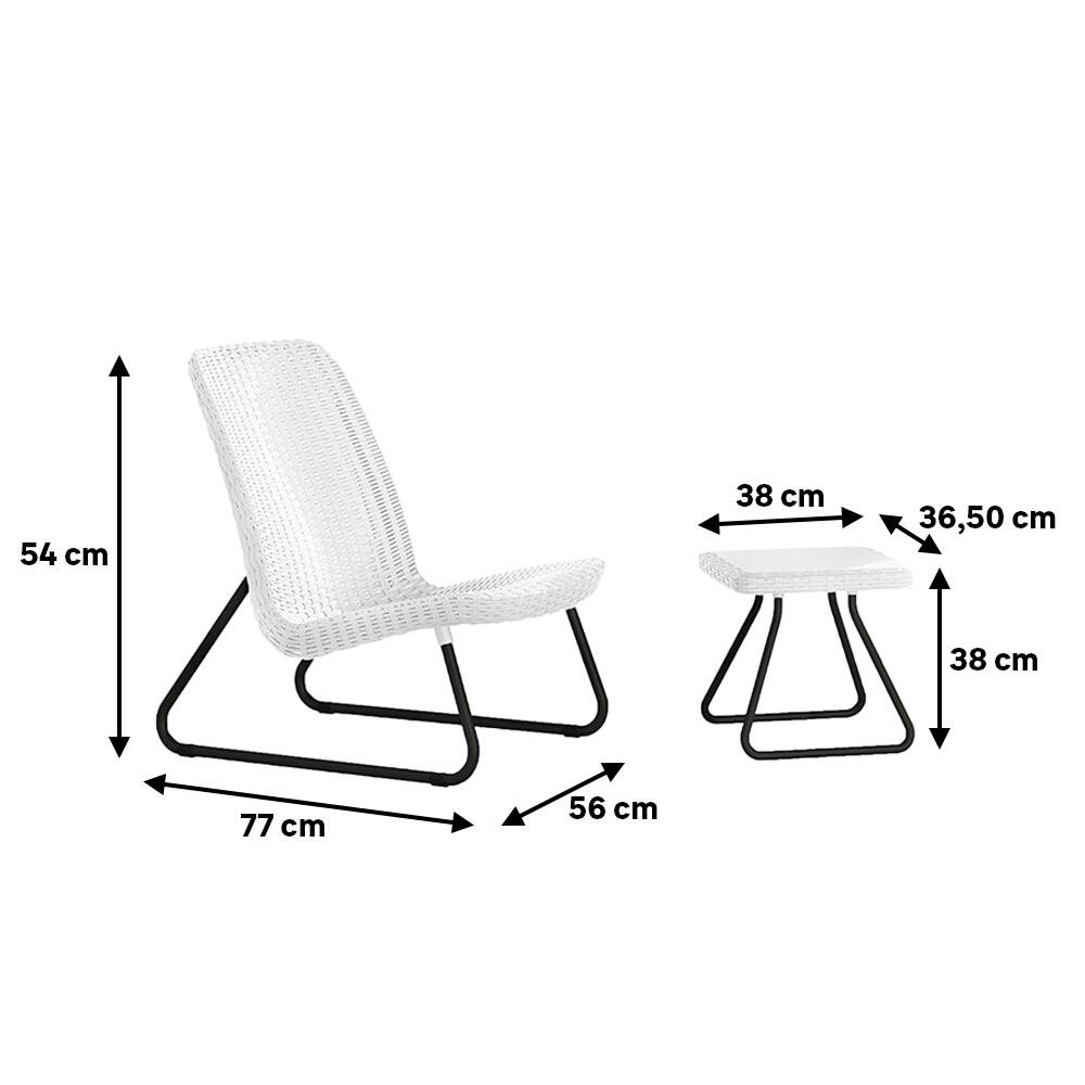 Set de sofás y mesa baja Río de resina para 2 personas - 3