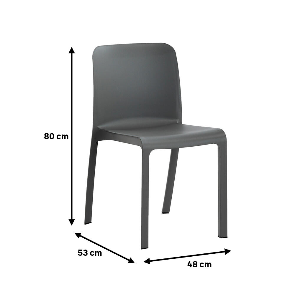 Cadeira de resina GRANA ANTRACITA - 3