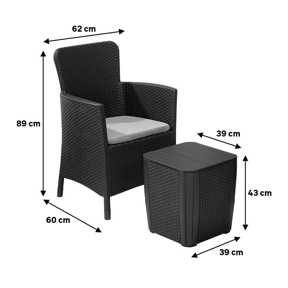 Conjunto relax de 2 lugares em resina antracite Keter Iowa - 3