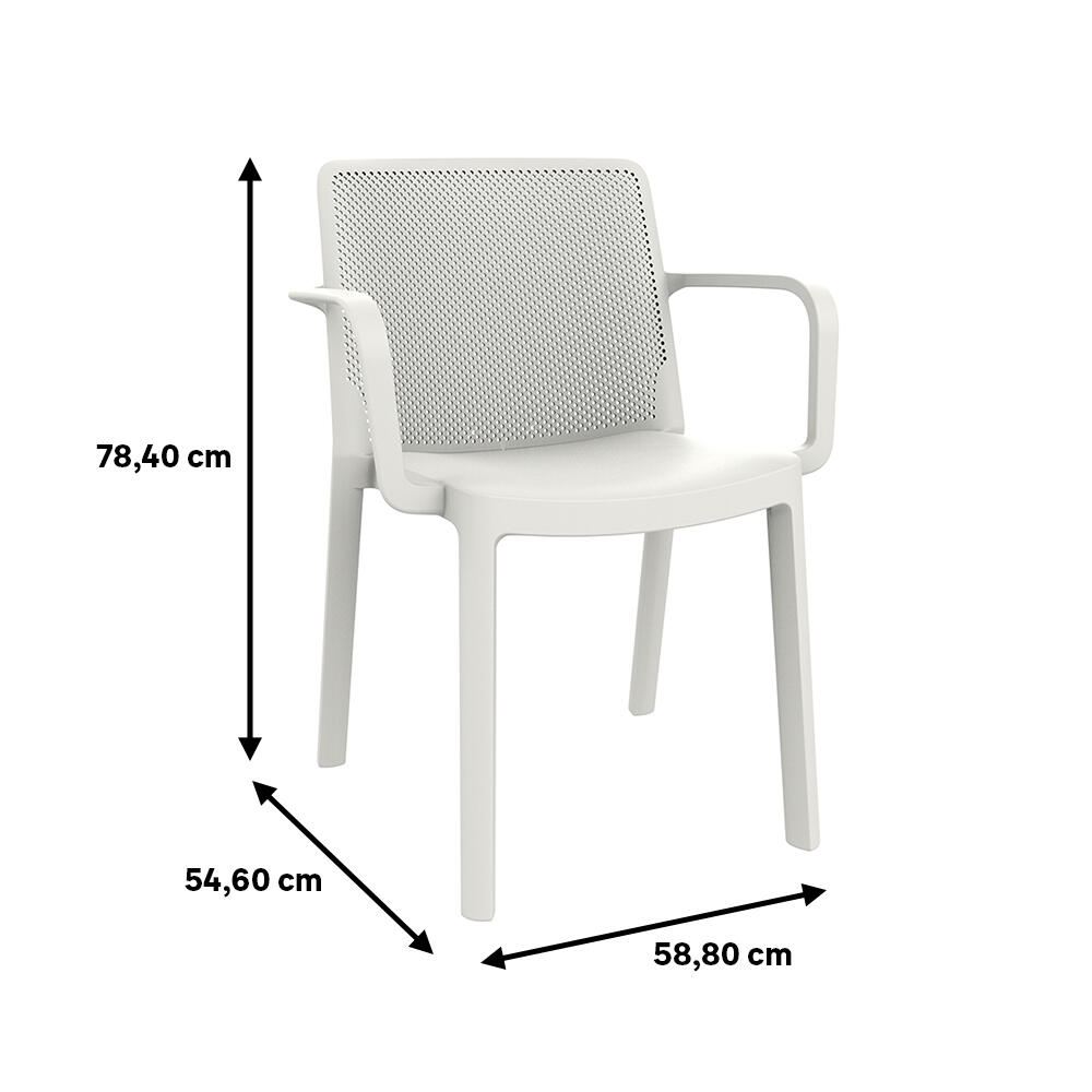 Silla de resina con brazos resol fresh color blanca - 2