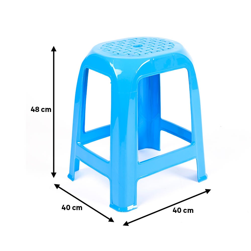Taburete de jardín de resina azul