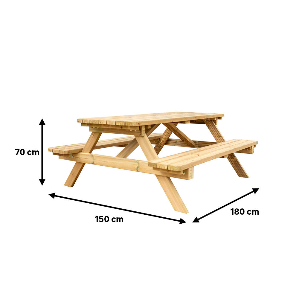 Mesa de madeira KIT PICNIC 180X150X70CM - 6