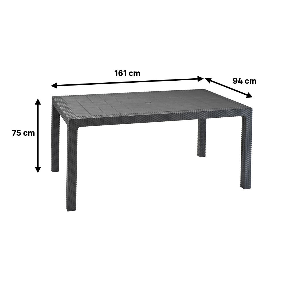 Mesa de refeição em resina 161x95 cm antracite Keter Melody - 4