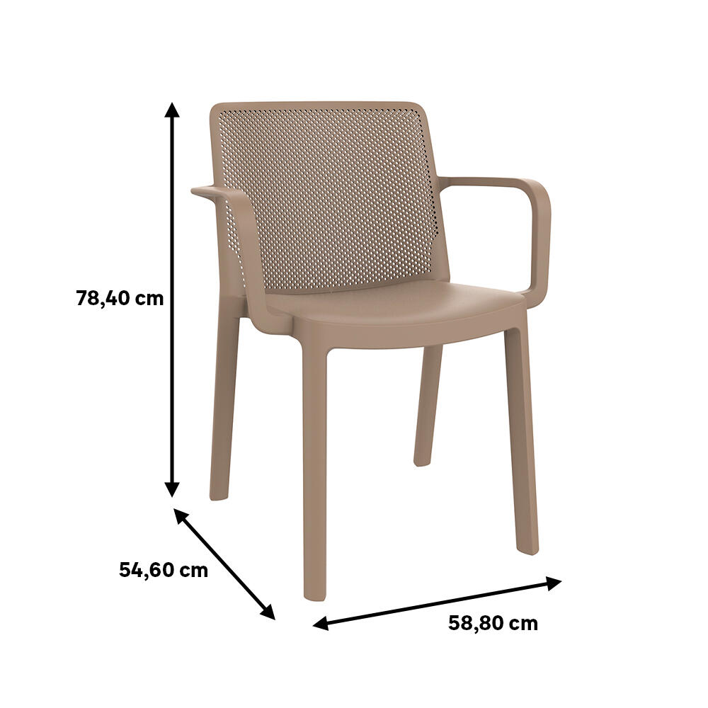 Pack 2 sillas de resina con brazos resol fresh color arena