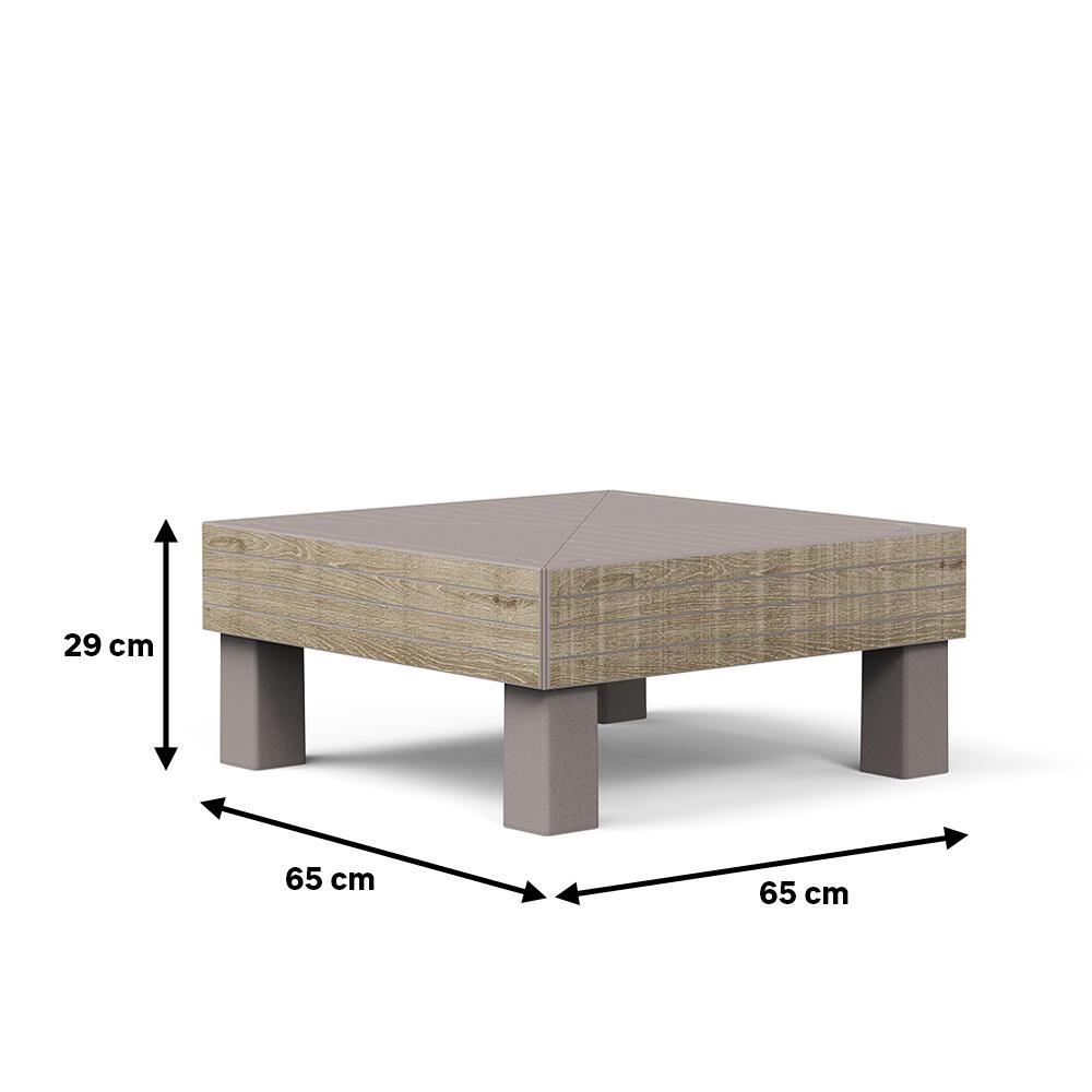 Mesa auxiliar de jardín de polipropileno Elements negro de 65x29x65 cm - 2