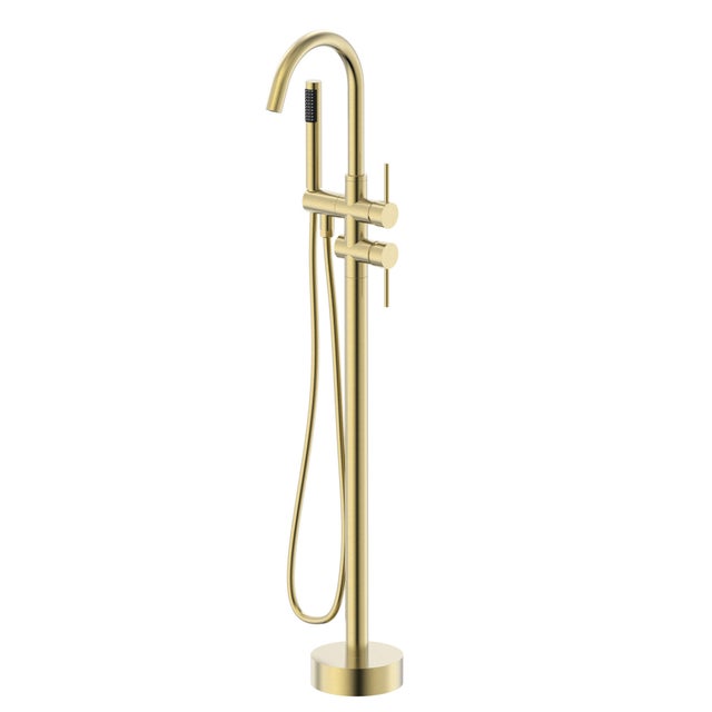 GRIFO DE BAÑERA A SUELO ORO CEPILLADO