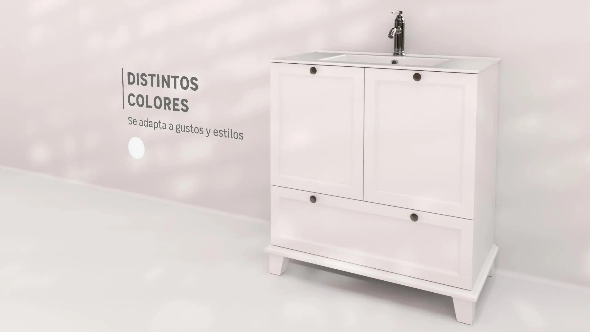 Mueble de baño Unike blanco 105x45 cm (lavabo no incluido) - 11