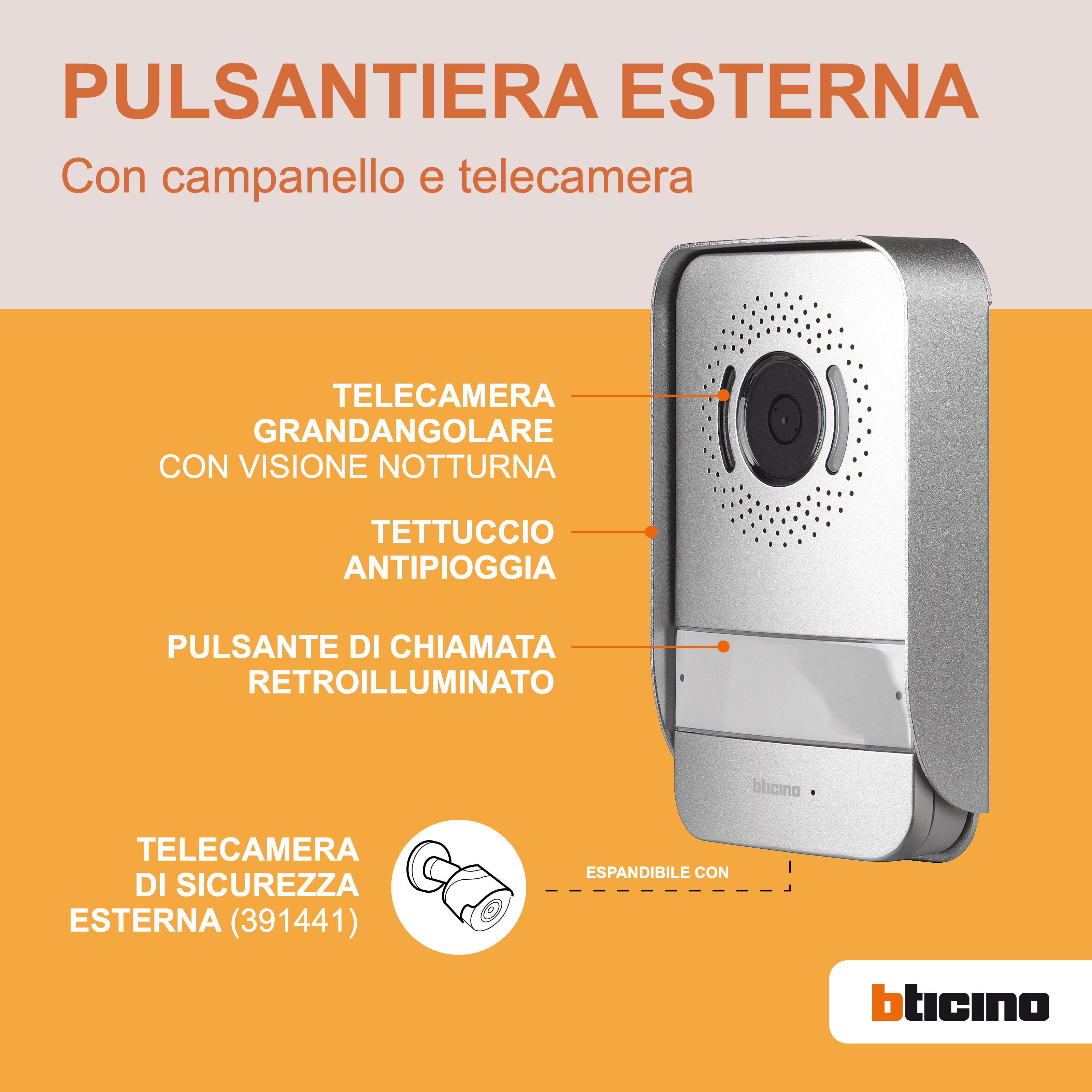 Videocitofono WiFi connesso BTICINO Easykit 310914 2 fili LCD 7