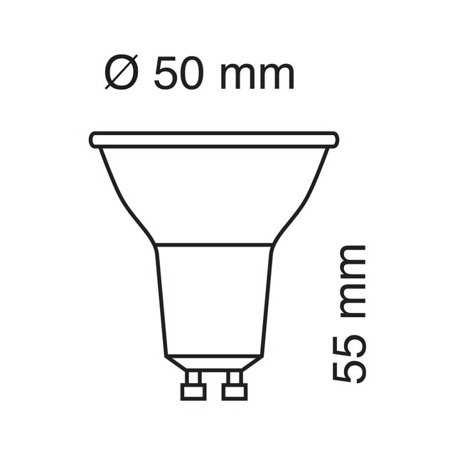 Bombilla LED GU10 425 lúmenes 4.7W color de la luz blanco cálido 2700K clase energética F