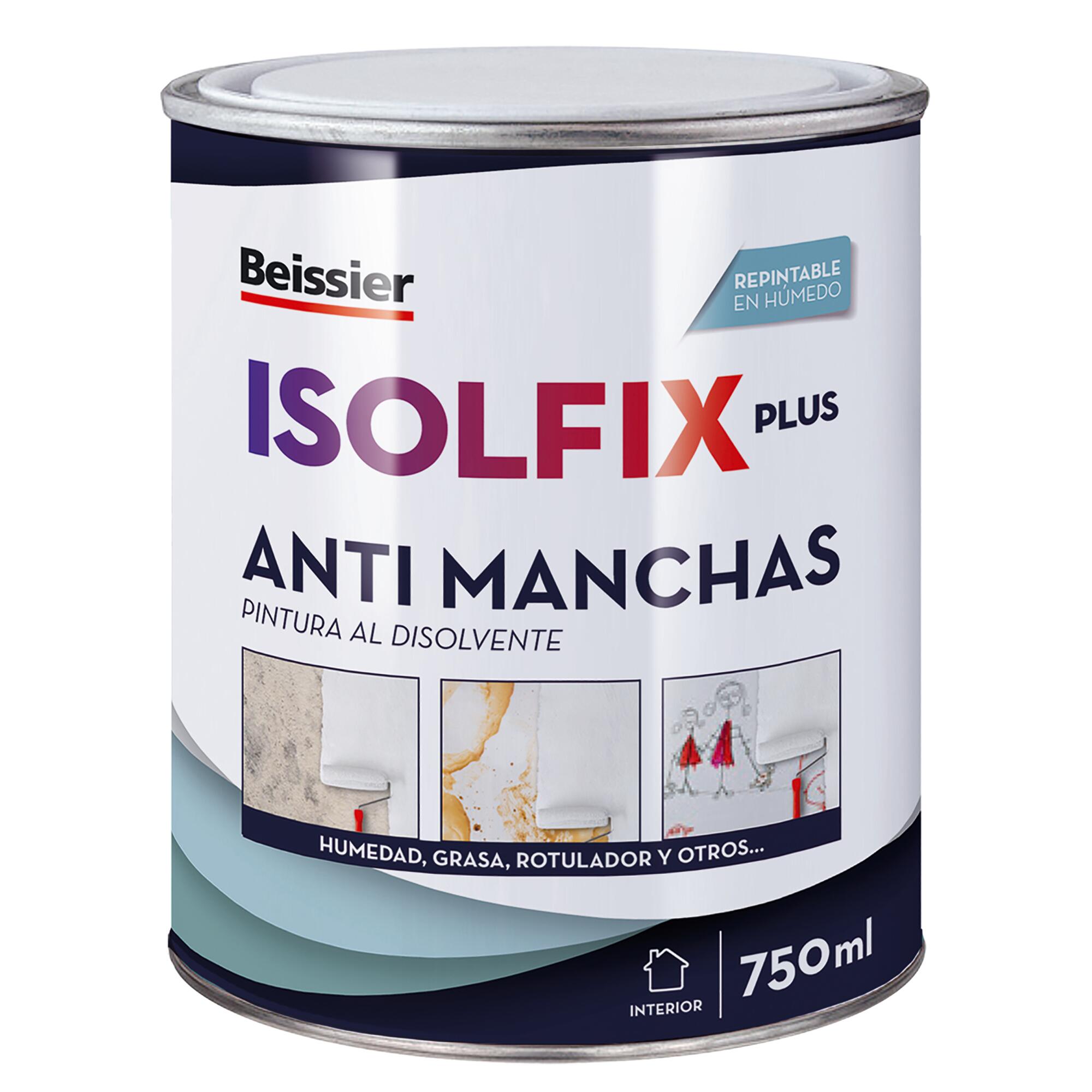 Pintura de interior antimanchas ISOLFIX color blanco mate 750ml para paredes y techos - 2
